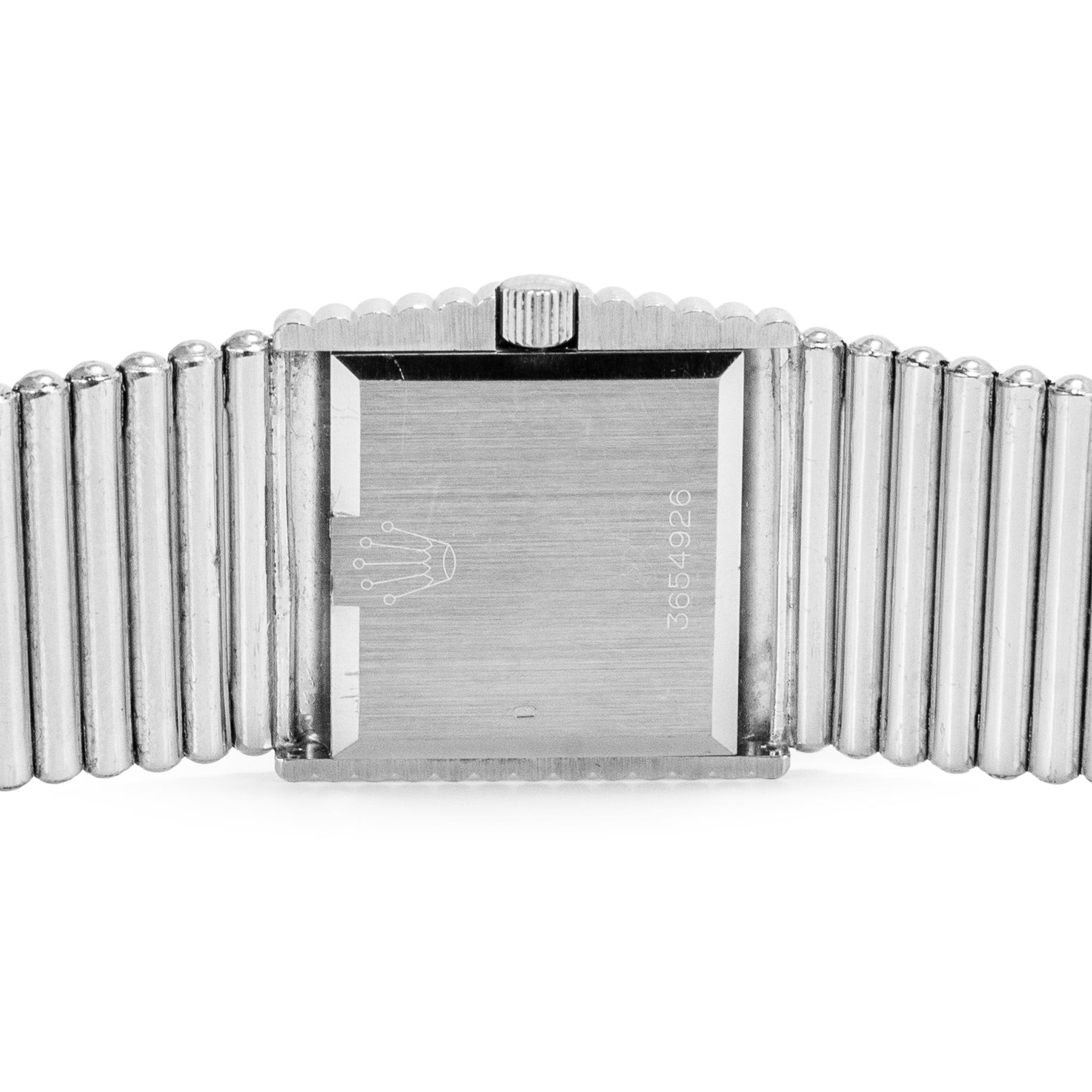 Rolex Cellini 29MM 4015 KING MIDAS Orologio d'epoca in oro bianco 18 carati con mano sinistra in vendita 4