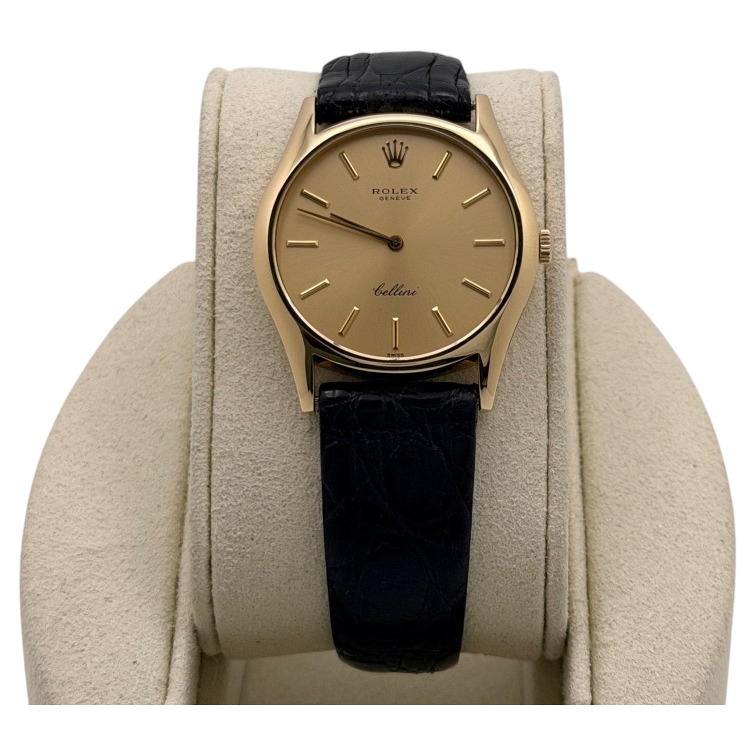 Rolex Cellini 3804 32mm quadrante champagne oro giallo d'epoca