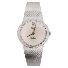 Vintage Rolex Cellini 3809 Manual 18K White Gold & Silver Mesh Watch