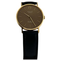 Vintage Rolex Cellini 3833 31mm Midsize Bronze Dial 18k Yellow Gold