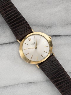 Vintage Rolex Cellini 70s 14K Yellow Gold Tank Manual Wind Silver Dial 30mm Case