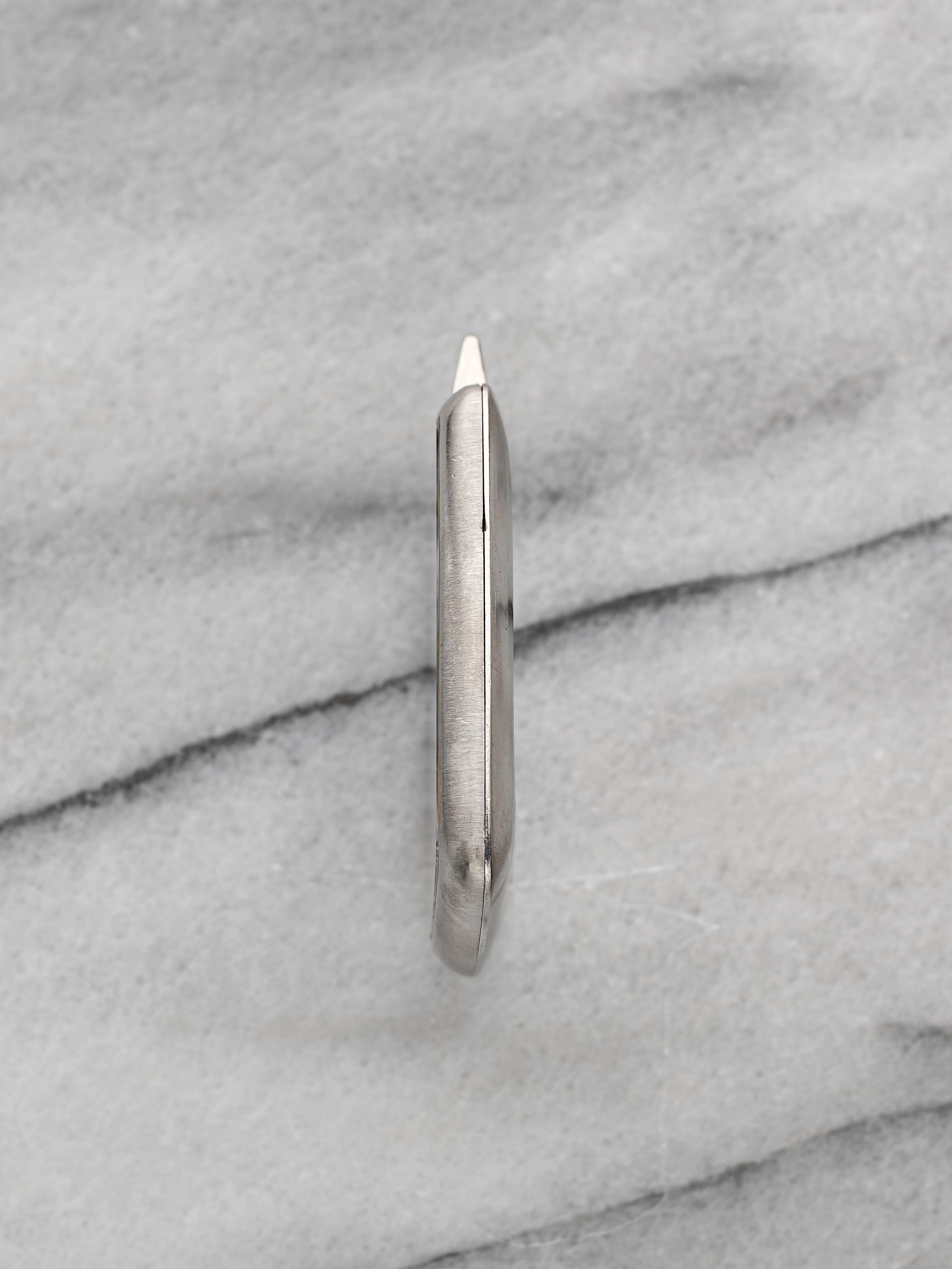 Vintage Rolex Cellini 70s Pocket Watch 18K White Gold Ref 3727 Grey Dial Manual im Angebot 1