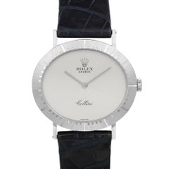 Vintage Rolex Cellini Midsize 18k White Gold Handwound Unisex Watch 4083