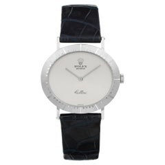 Vintage Rolex Cellini Midsize 18k White Gold Handwound Unisex Watch 4083