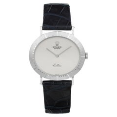 Retro Rolex Cellini Midsize 18k White Gold Handwound Unisex Watch 4083