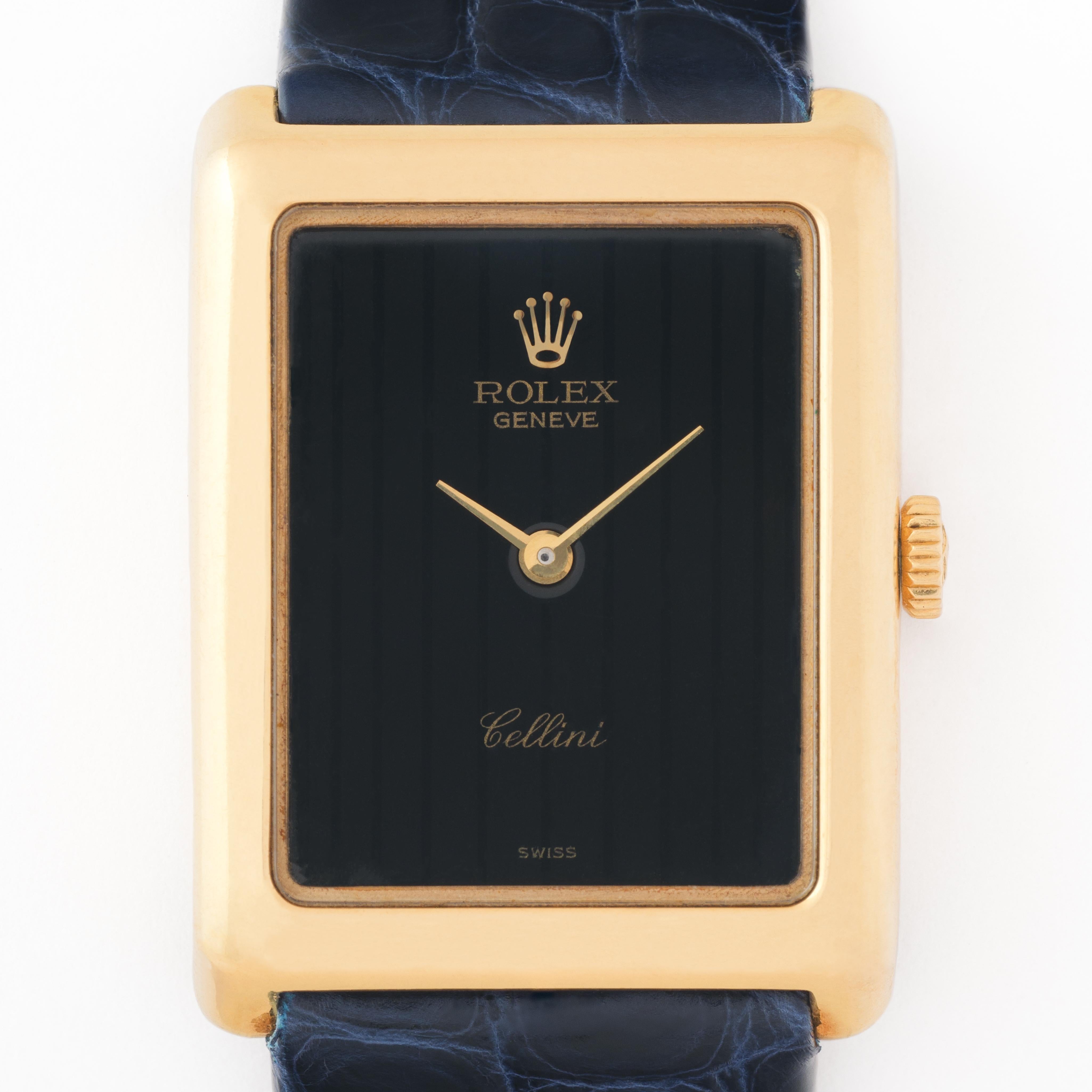 Rolex Cellini d'epoca modello 4103 18 carati a carica manuale Scatola Documenti In condizioni buone in vendita a New York, NY