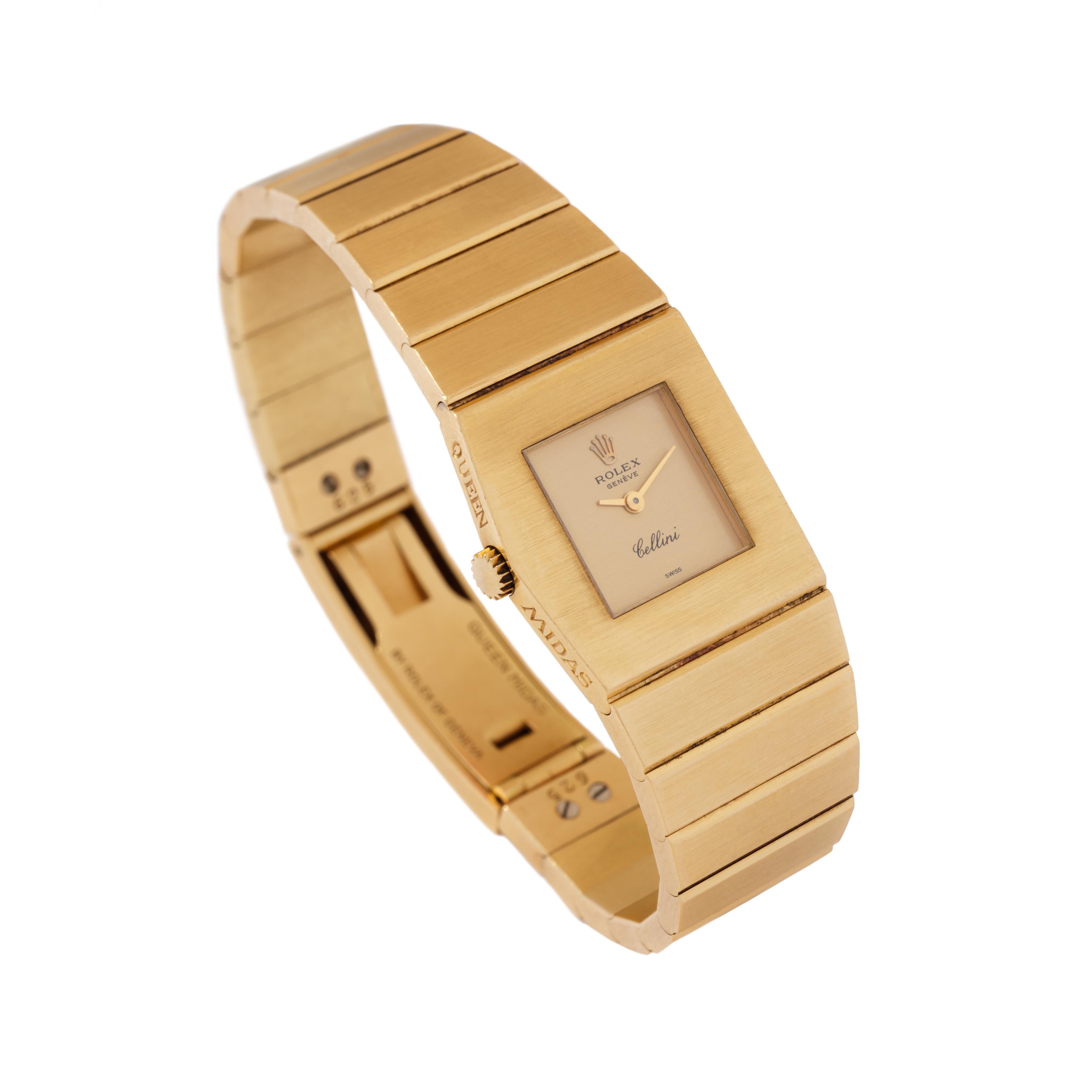 Rolex Cellini Queen Midas Montre vintage en or jaune 18 carats, modèle 4313 Bon état à New York, NY
