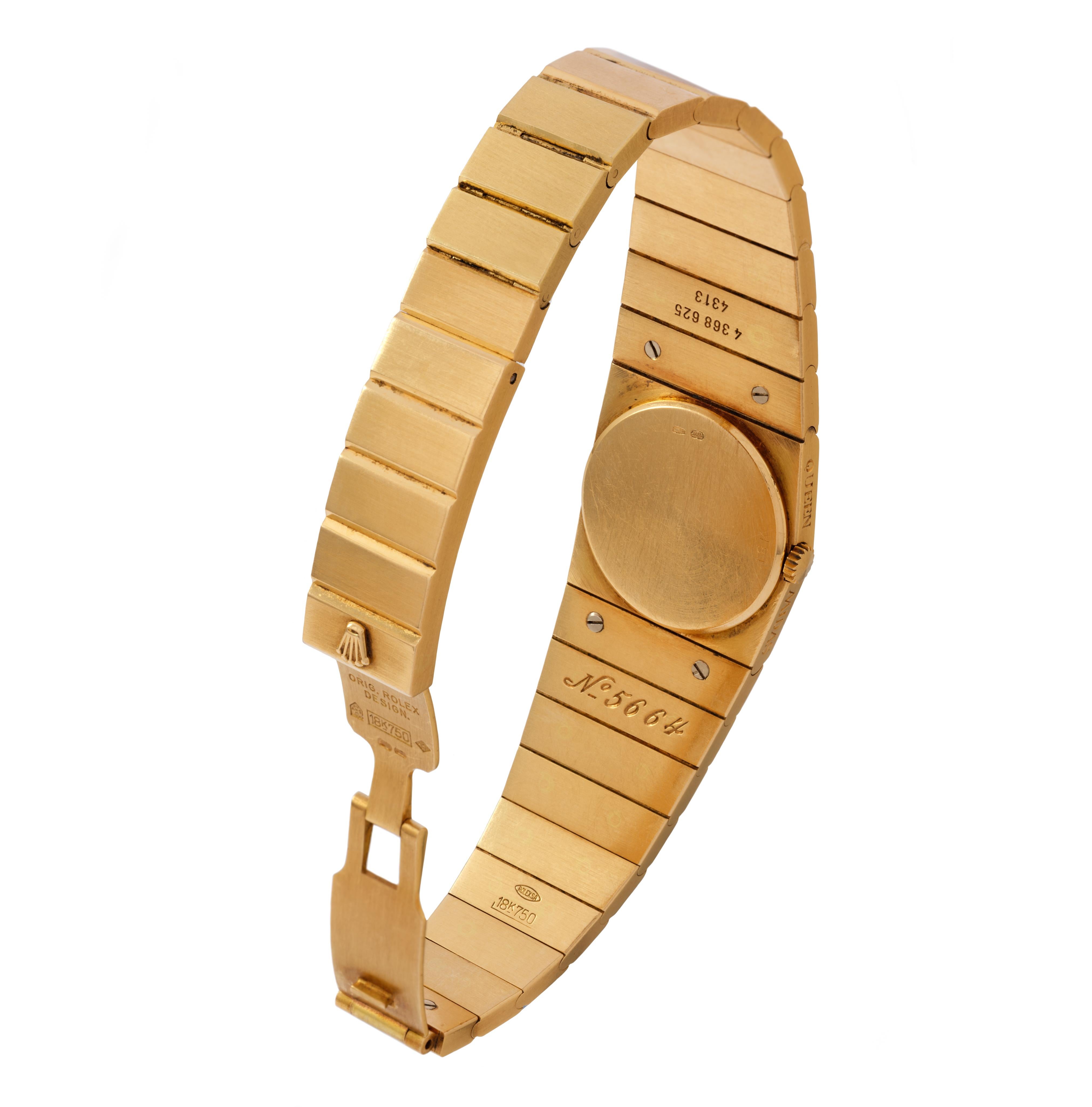  Rolex Cellini Queen Midas Montre vintage en or jaune 18 carats, modèle 4313 Unisexe 