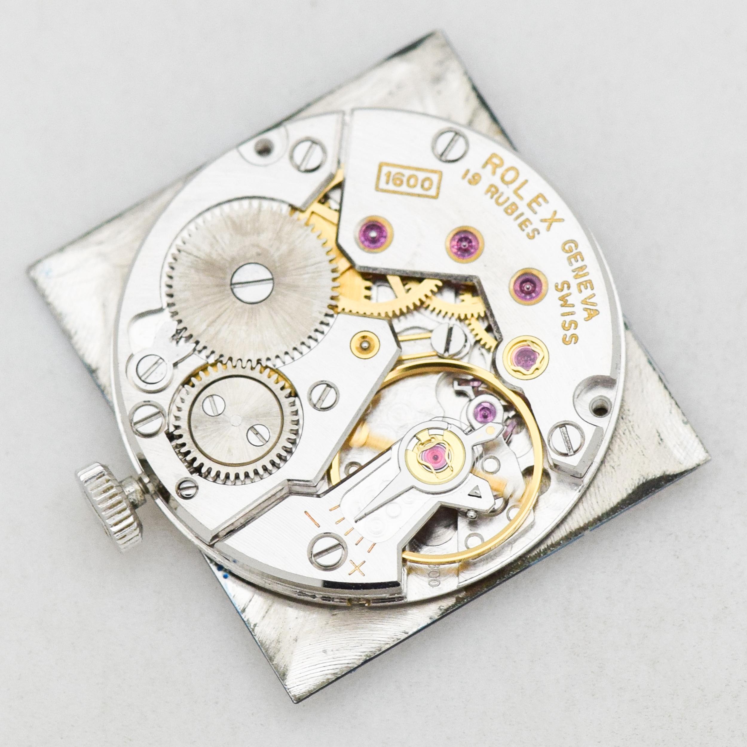 Vintage Rolex Cellini Rectangular-Shaped 18 Karat White Gold Watch, 1973 3
