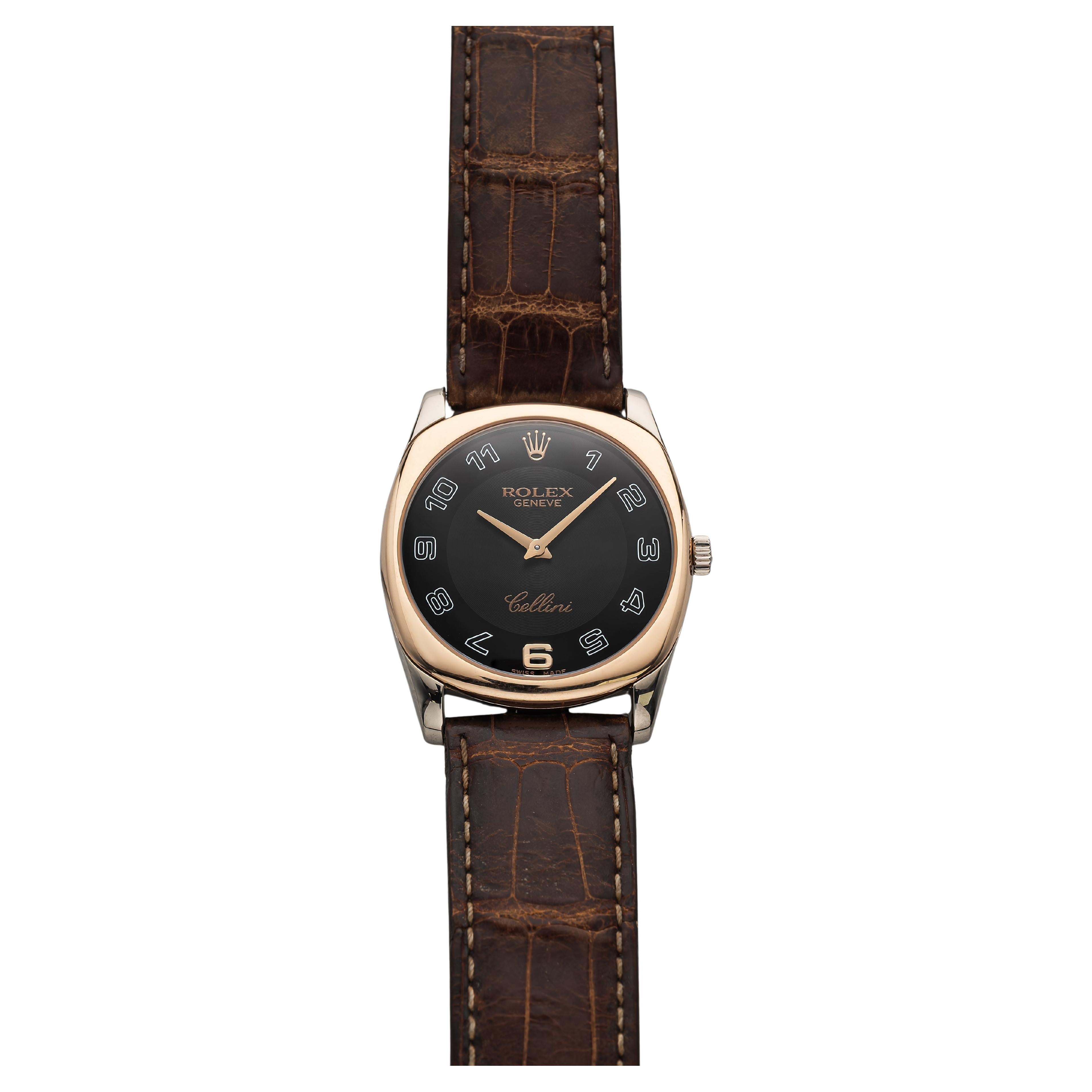 Vintage Rolex Cellini Ref 4233 2000s Manual Wind Black Arabic Numeral Dial 34mm For Sale