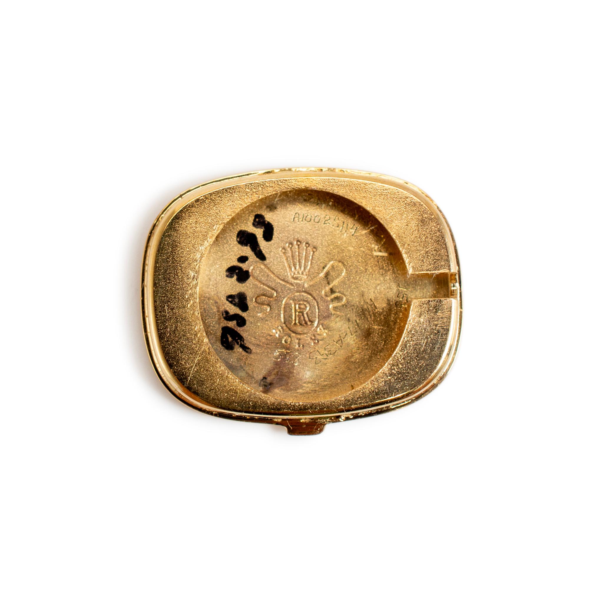 Vintage Rolex Cushion 21MM Kaliber 1400 14K Gelbgold Handaufzugsuhr im Angebot 3