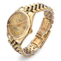 Vintage Rolex Date 14k Yellow Gold Men's Watch Ref. 15007 Chevy Case Back