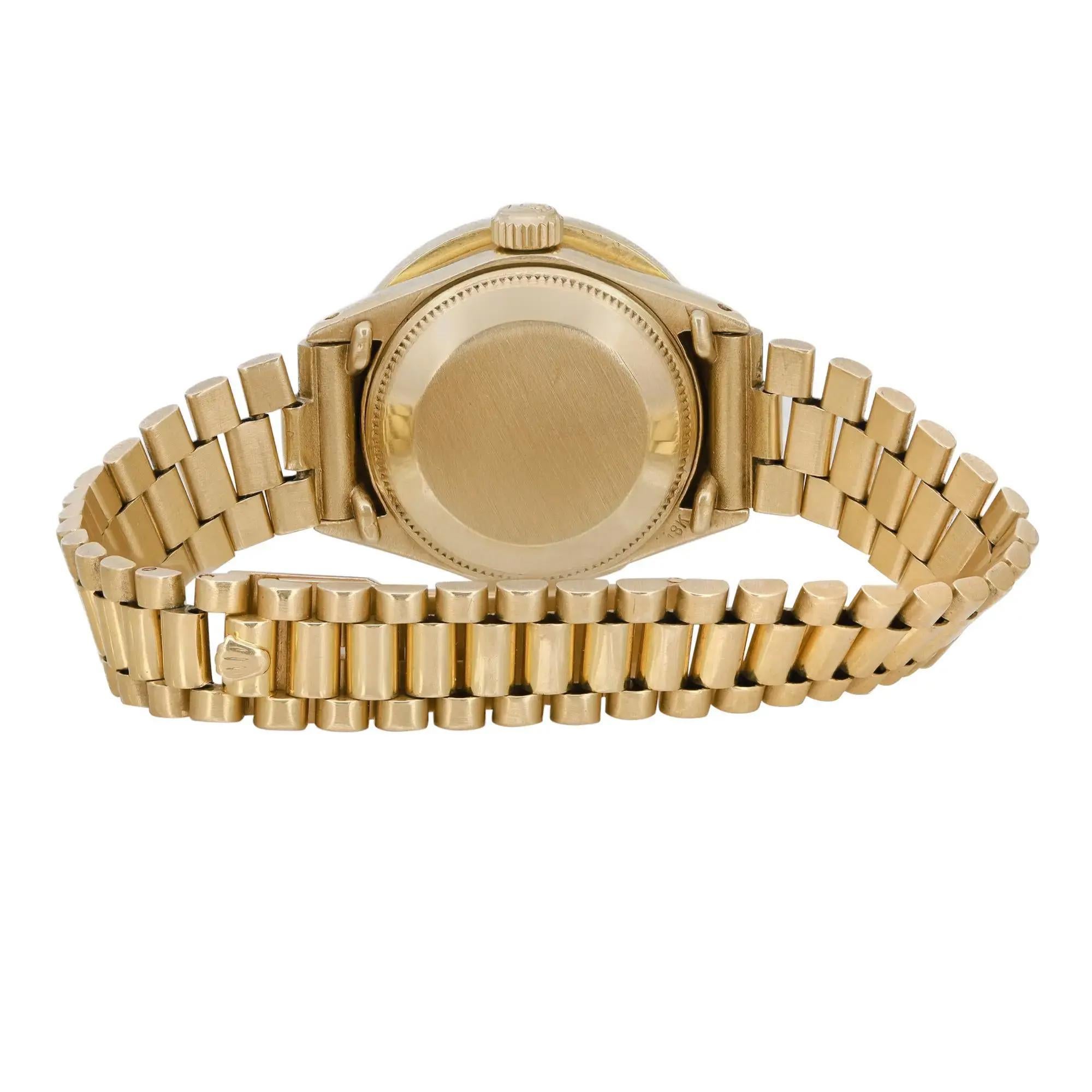 Vintage Rolex Date 26mm 18k Yellow Gold Custom Bezel MOP Dial Watch 6917 1
