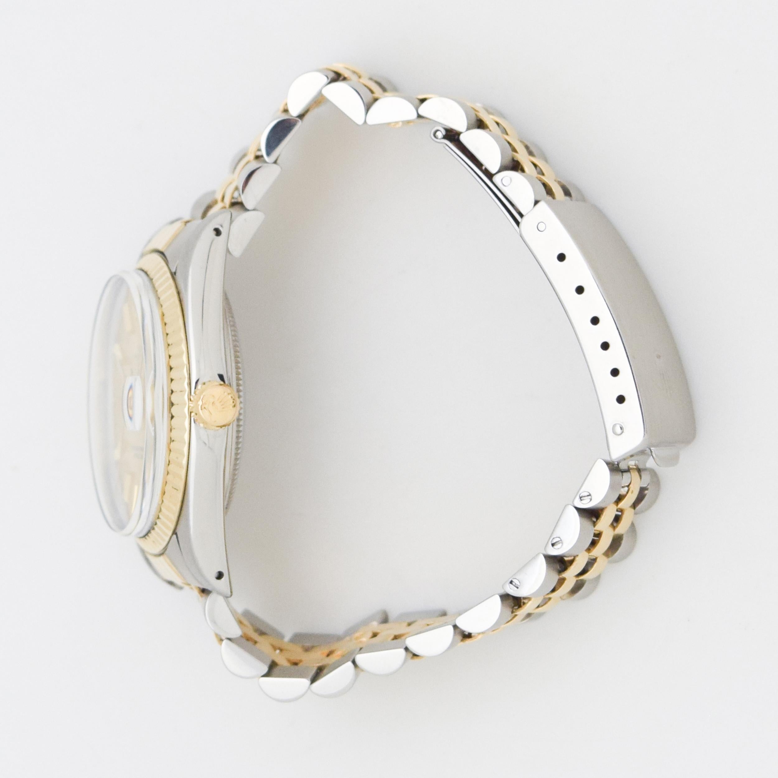 Vintage Rolex Date Automatic Reference 15000 Two-Tone Watch, 1981 In Excellent Condition In Beverly Hills, CA