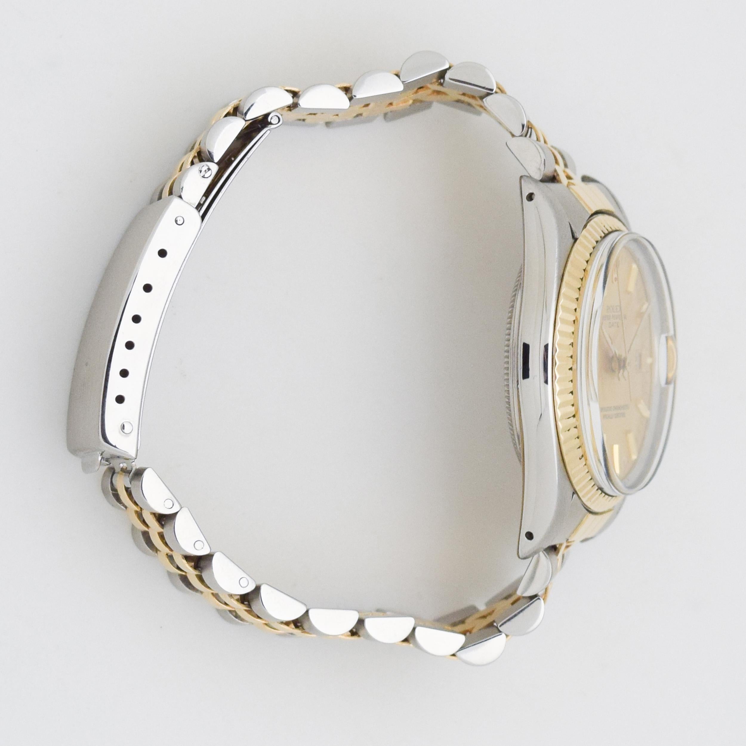 Women's or Men's Vintage Rolex Date Automatic Reference 15000 Two-Tone Watch, 1981