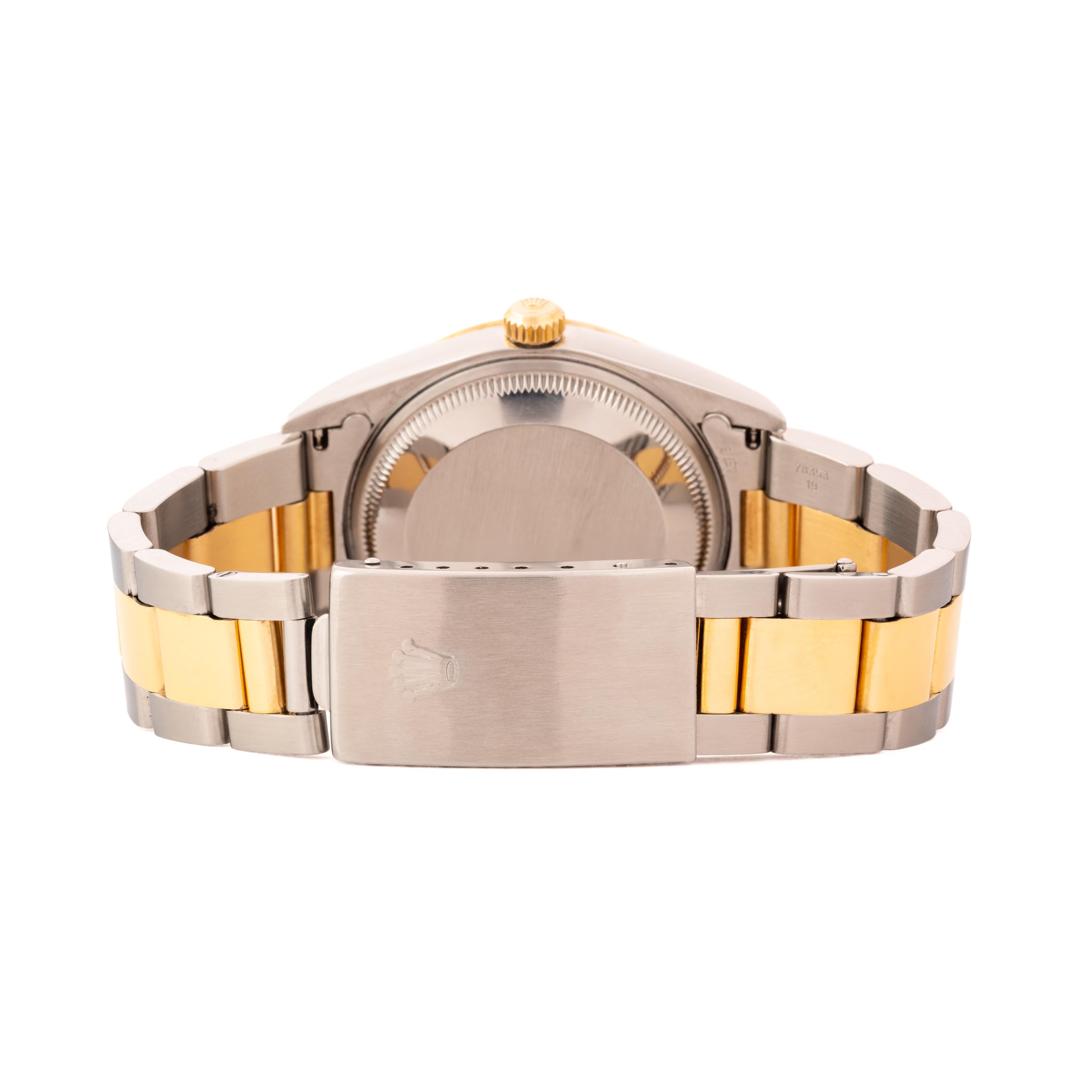Women's or Men's Vintage Rolex Date Model 15203 Stainless Steel and 18 Karat Yellow Gold Watch
