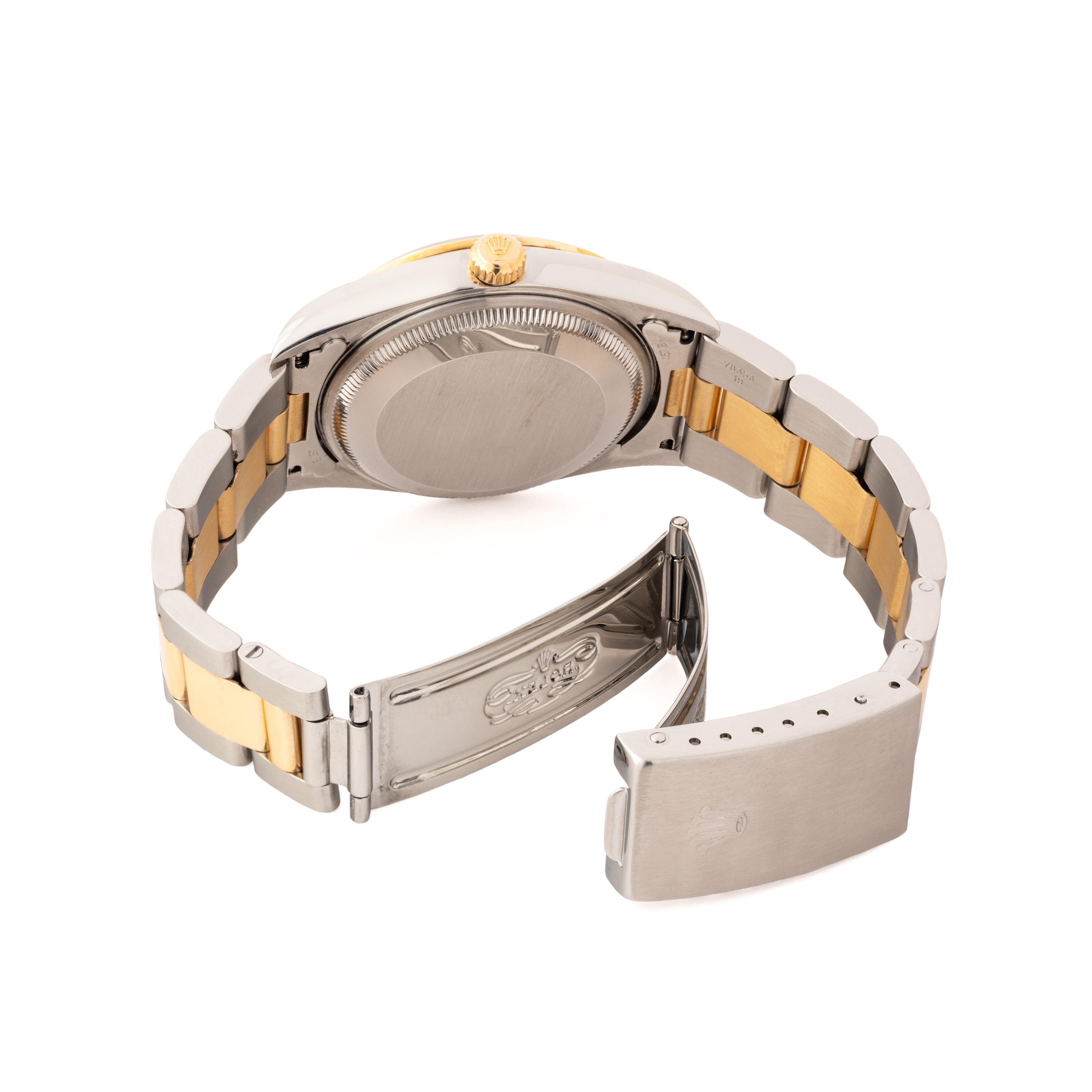 Vintage Rolex Date Model 15203 Stainless Steel and 18 Karat Yellow Gold Watch 1
