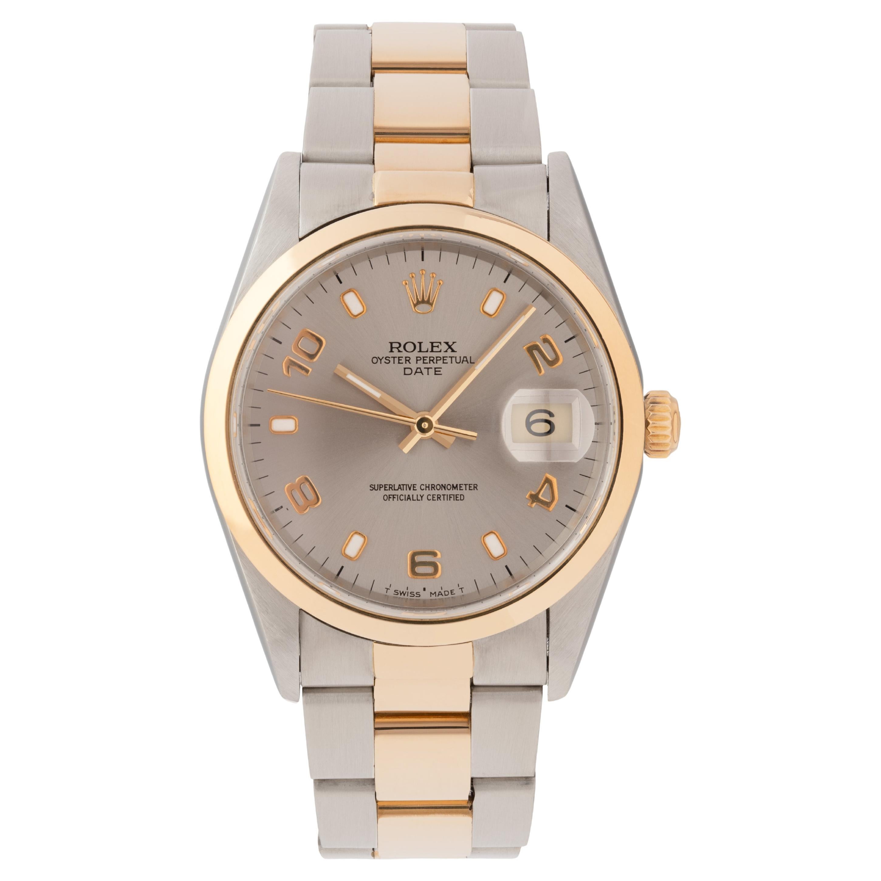 Vintage Rolex Date Model 15203 Stainless Steel and 18 Karat Yellow Gold Watch