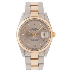 Rolex Montre Date modèle 15203 en acier inoxydable et or jaune 18 carats