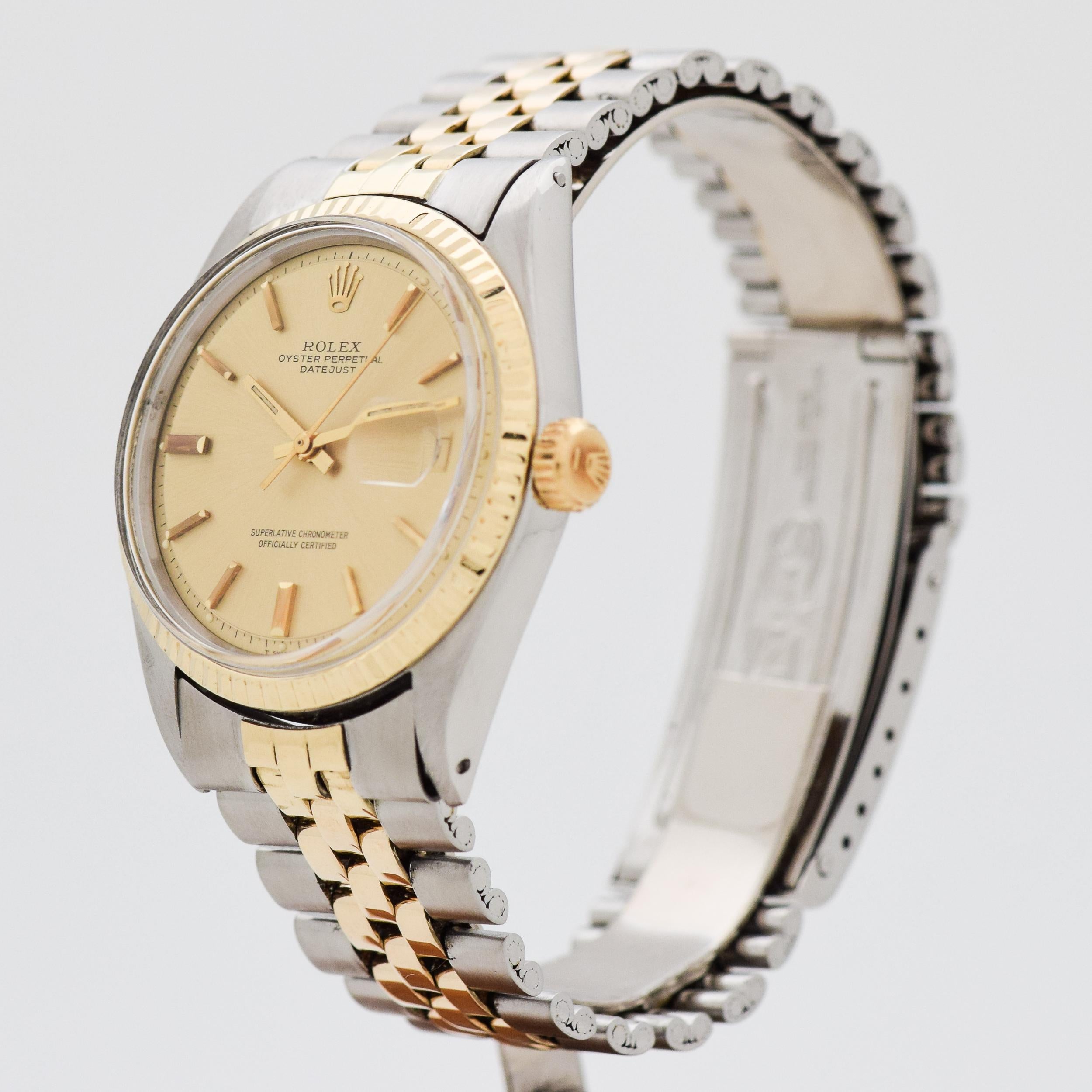 Vintage Rolex Datejust 14 Karat Yellow Gold and Stainless Steel Watch, 1971 In Excellent Condition In Beverly Hills, CA