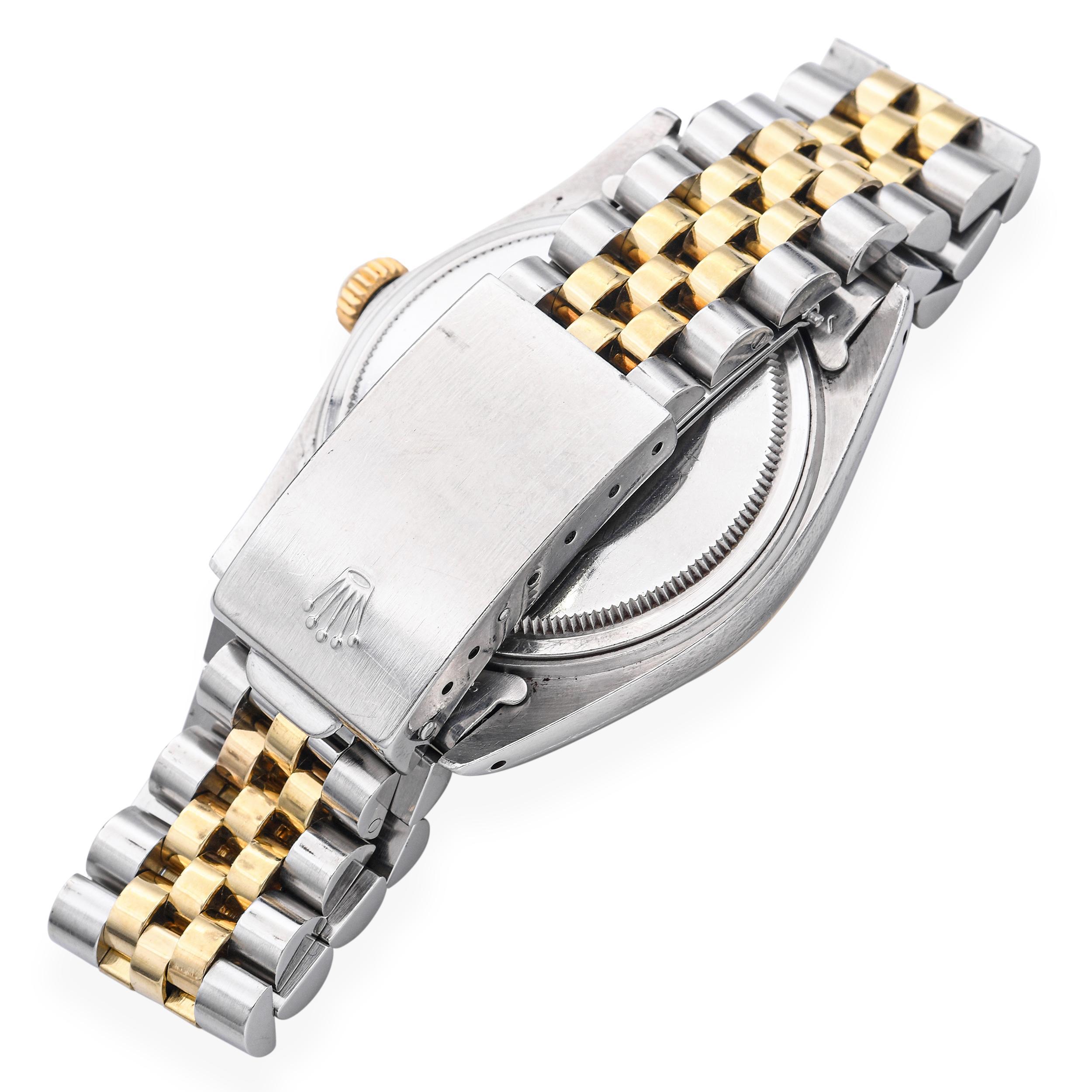 Reloj automático de caballero Rolex Datejust 16013 Vintage de acero dorado de 14 quilates en dos tonos en venta 2