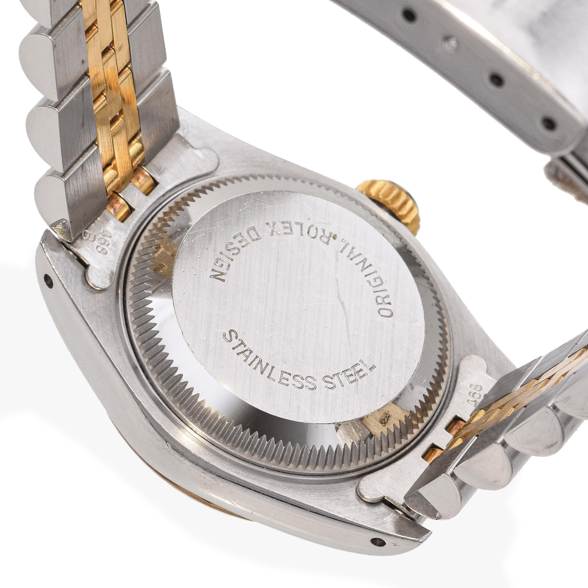 Vintage Rolex Datejust 18K Gold/Steel Women's Watch Ref 69173 6