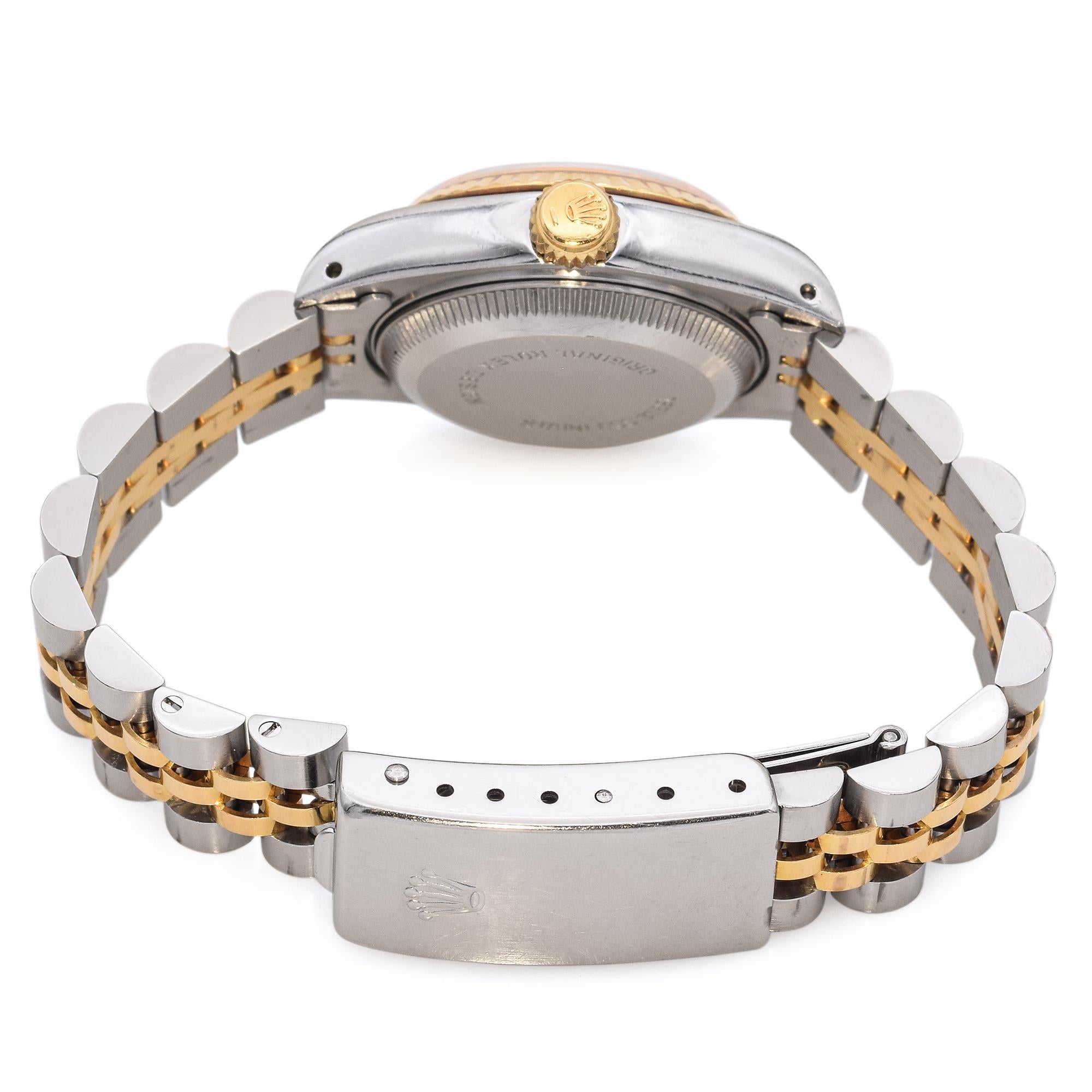 Vintage Rolex Datejust 18K Gold/Steel Women's Watch Ref 69173 3