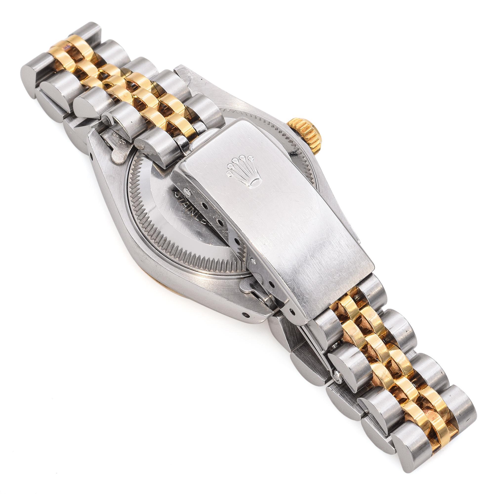 Vintage Rolex Datejust 18K Gold/Steel Women's Watch Ref 69173 4