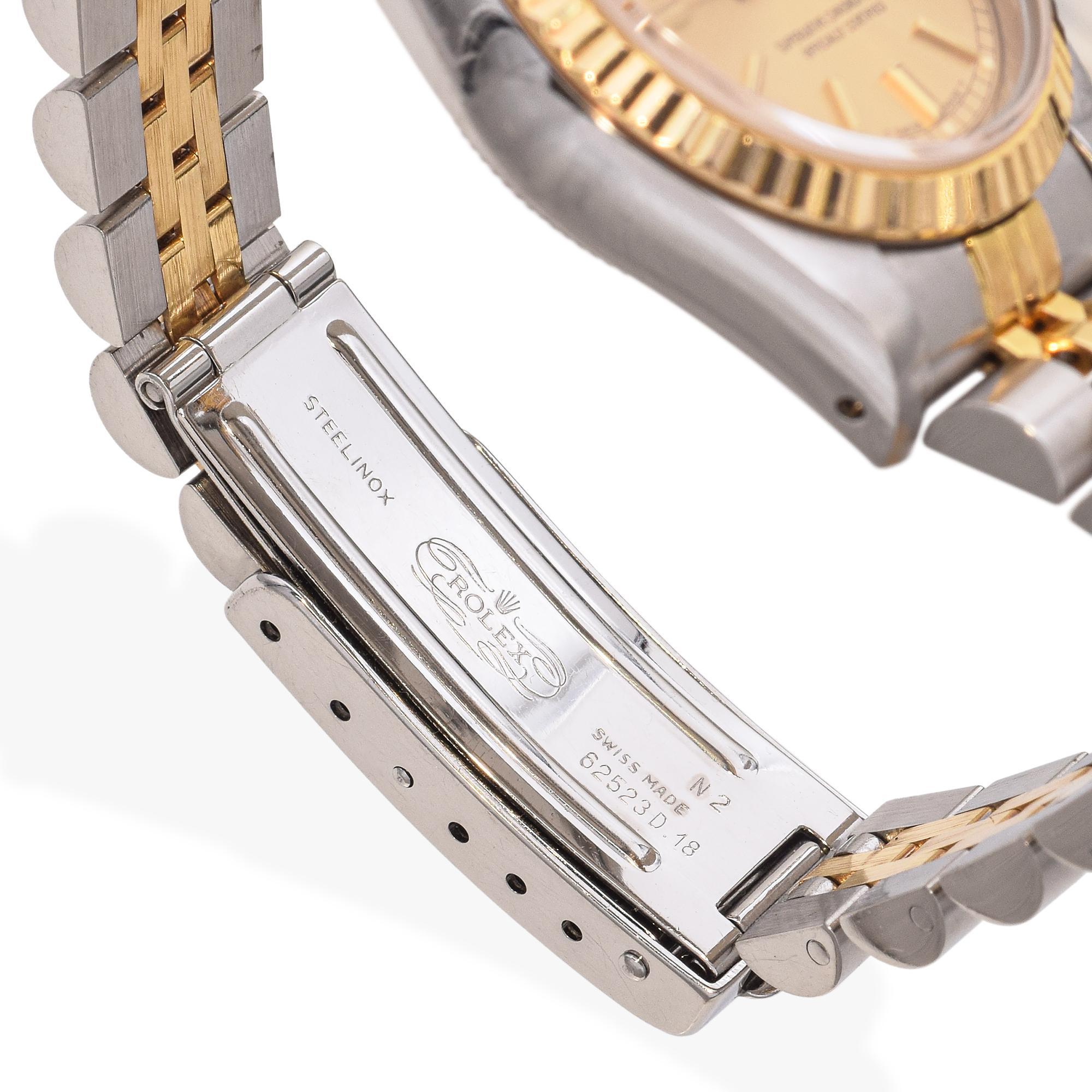 Vintage Rolex Datejust 18K Gold/Steel Women's Watch Ref 69173 5