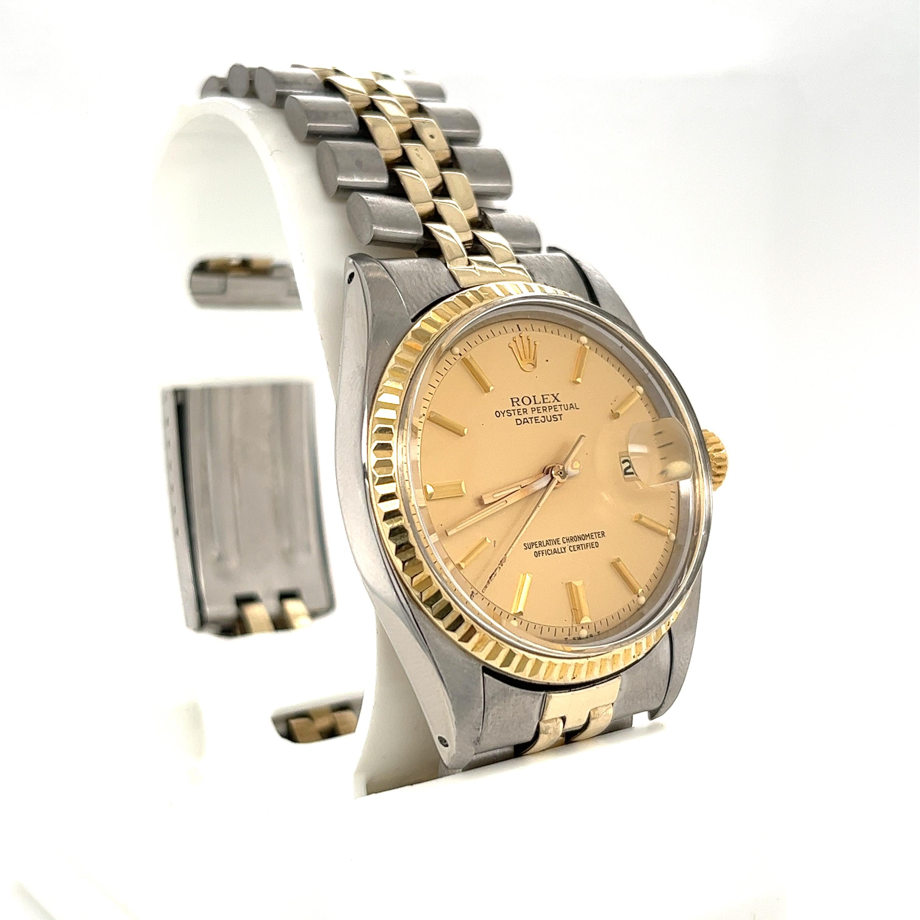 Rolex Montre vintage Datejust bicolore avec bracelet jubilé Unisexe en vente