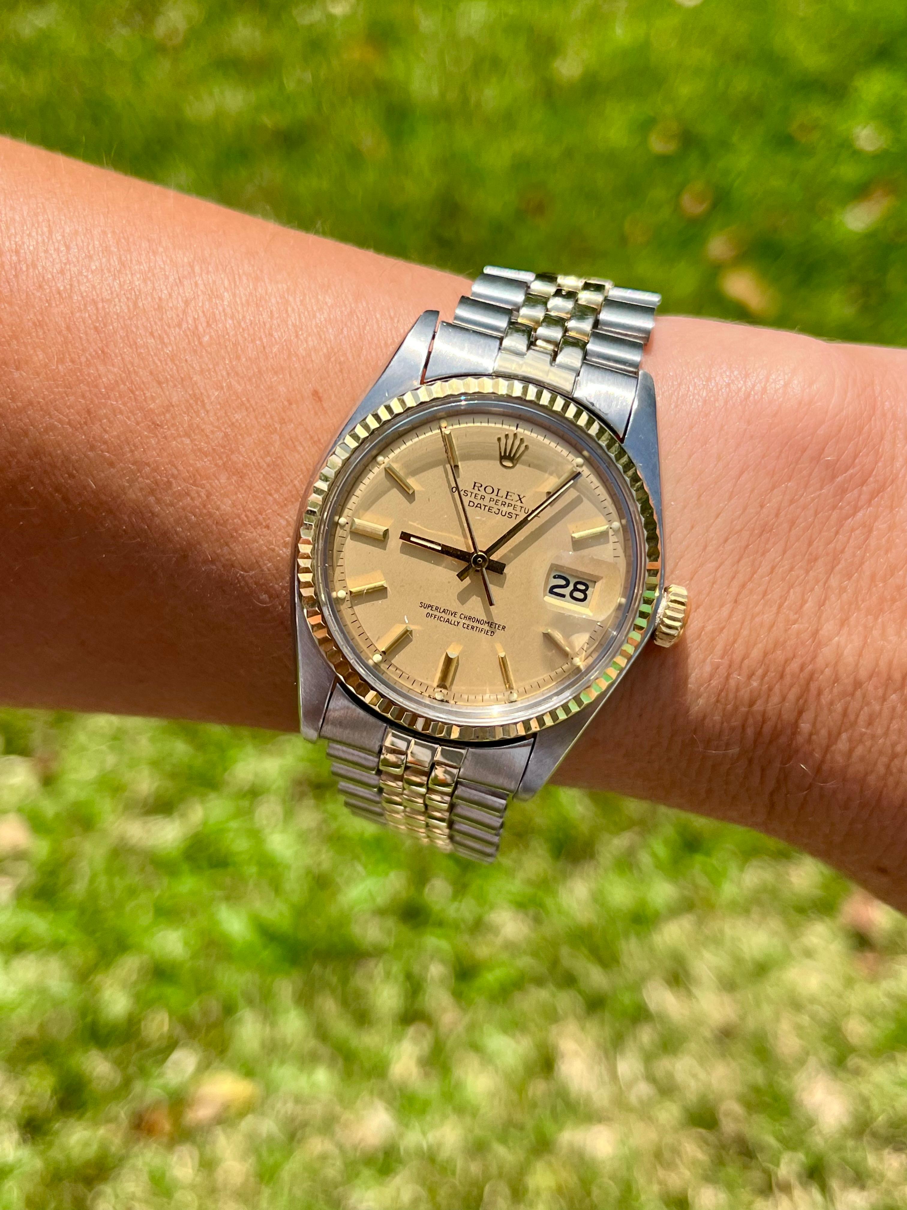 Rolex Montre vintage Datejust bicolore avec bracelet jubilé en vente 1