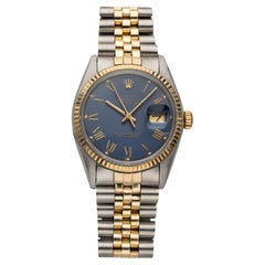 Vintage Rolex Datejust 80s Ref 16013 Automatic Gold Two Tone Blue Buckley Dial 3 Vintage Rolex Datejust 80s Ref 16013 Automatic Gold Two Tone Blue Buckley Dial 3