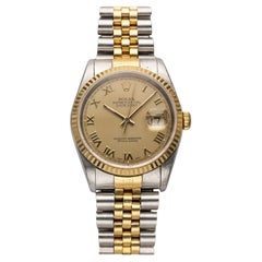 Vintage Rolex Datejust 80s Ref 16233 Automatic Gold Two Tone Champagne Vintage Rolex Datejust 80s Ref 16233 Automatic Gold Two Tone Champagne
