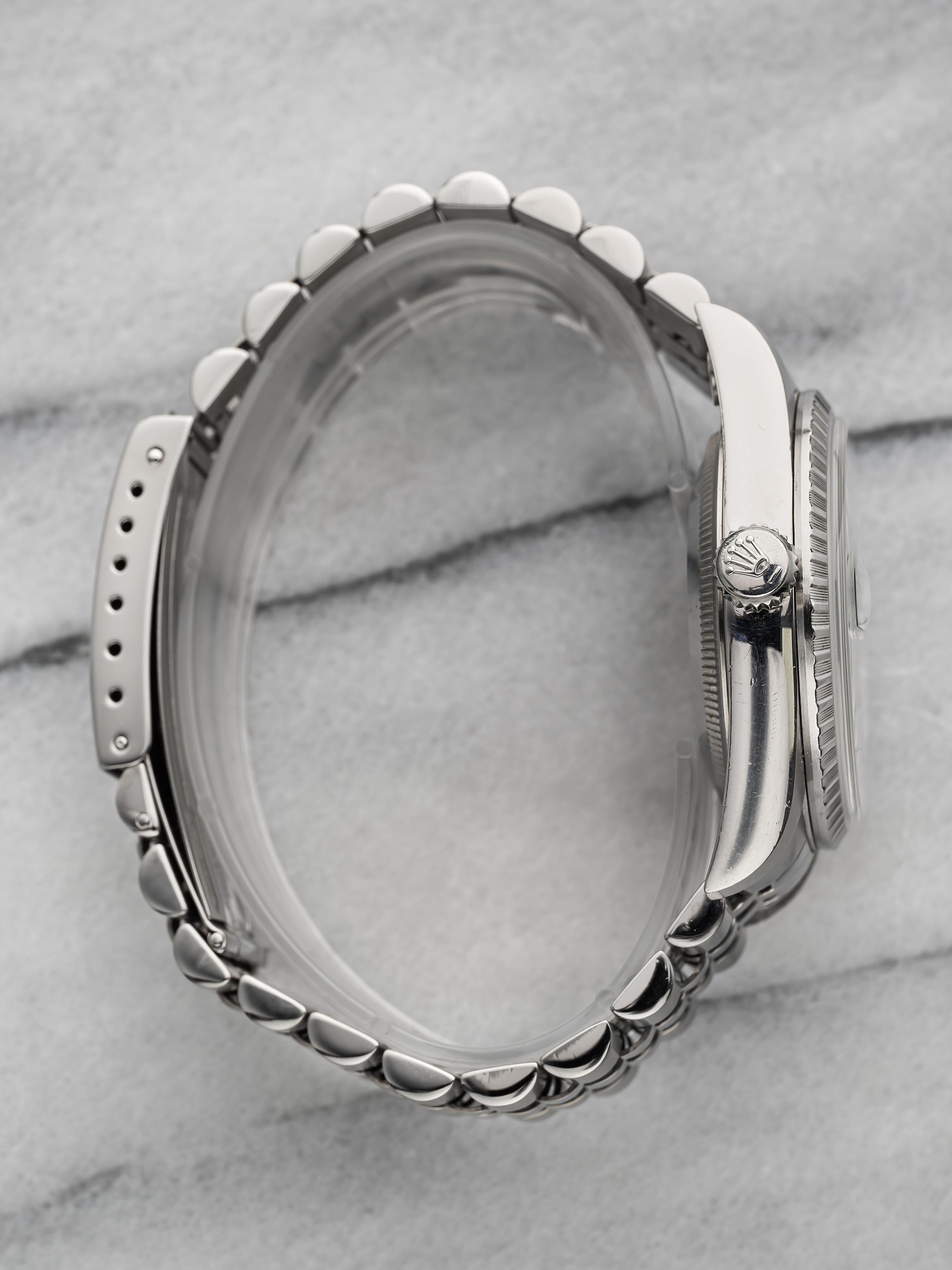 Femenino o masculino Vintage Rolex Datejust 90s Ref 16220 Grey Tapestry Dial Quickset Date 36mm. en venta