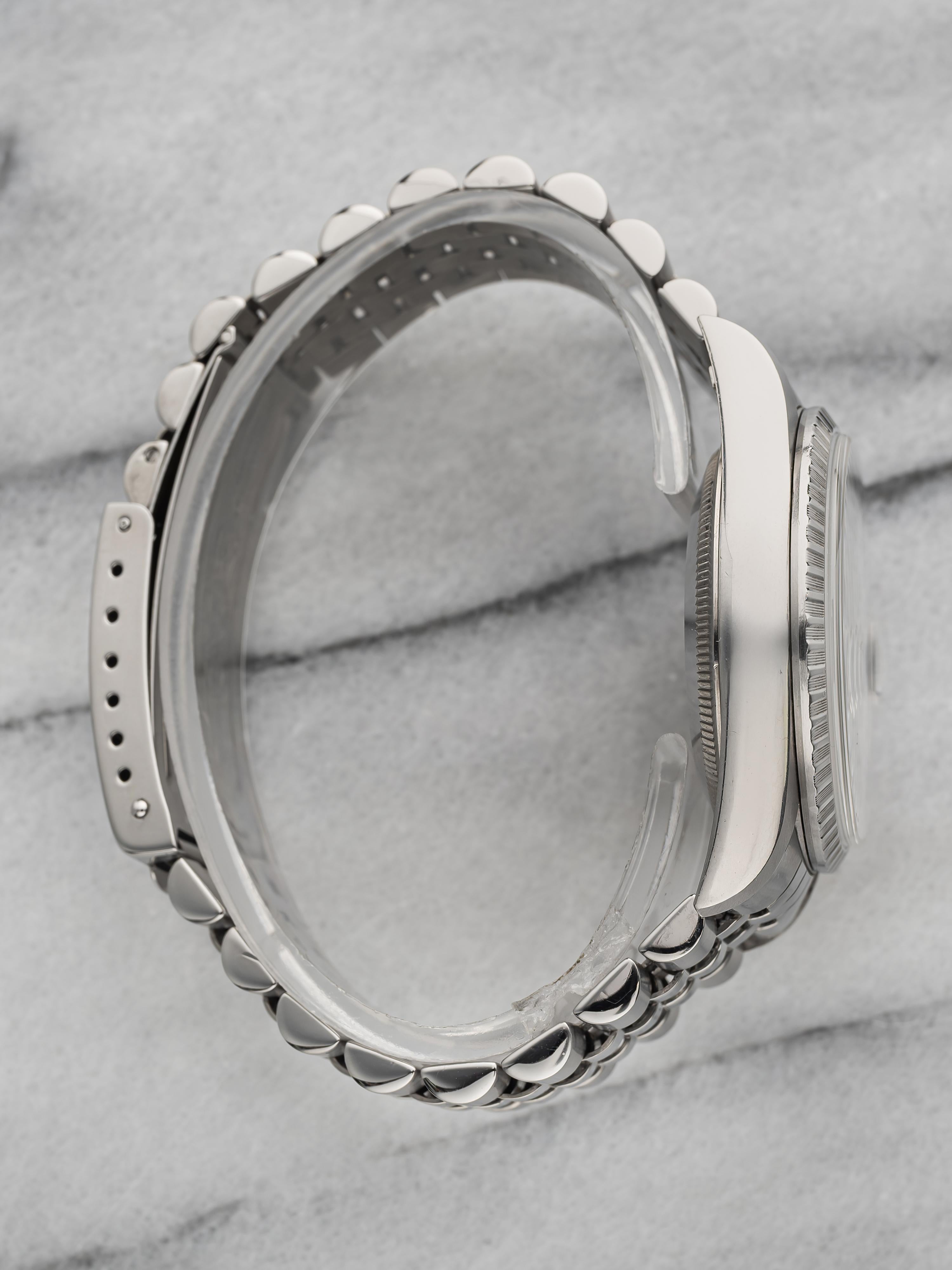 Vintage Rolex Datejust 90s Ref 16220 Grey Tapestry Dial Quickset Date 36mm. en venta 1