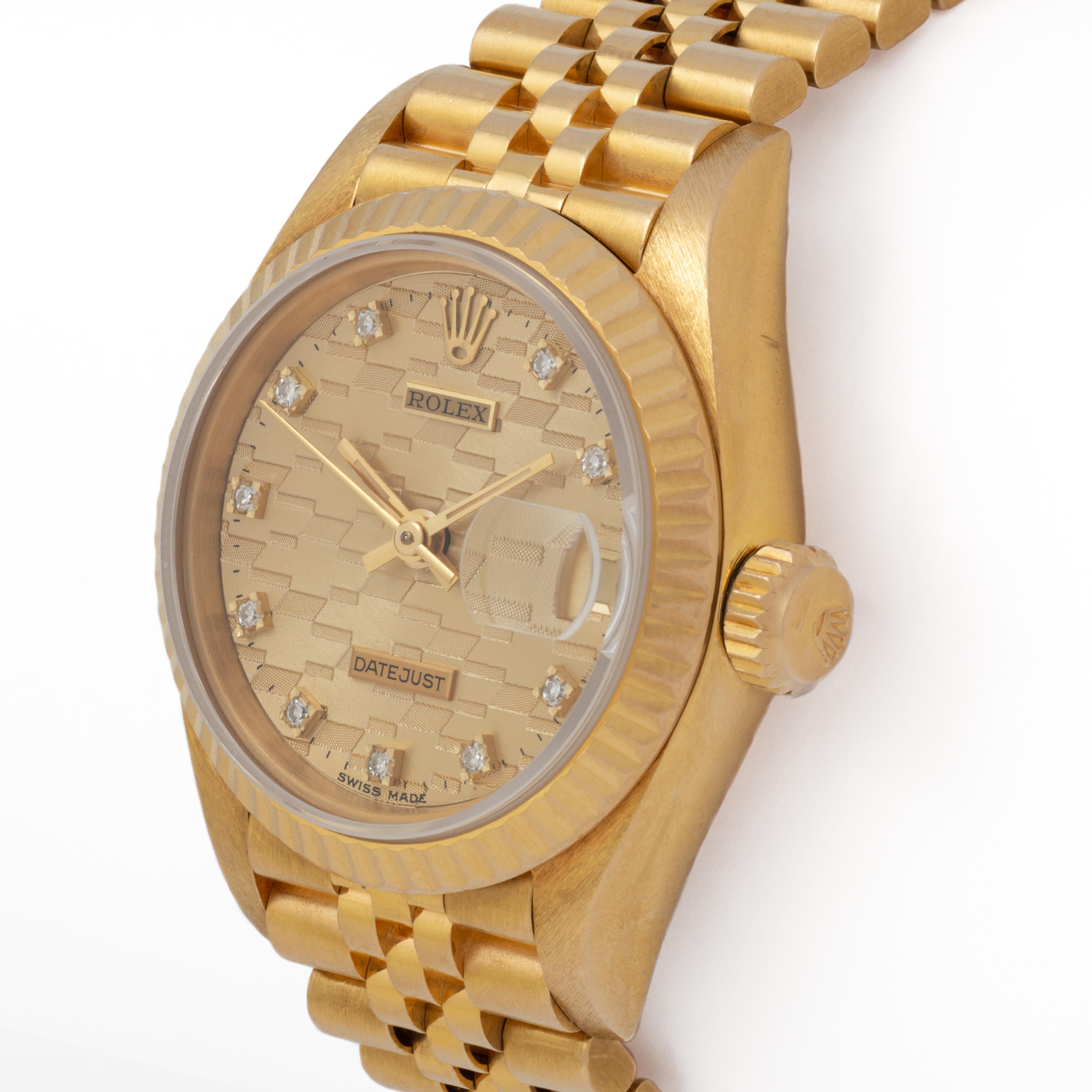 Vintage Rolex DateJust Model 69178 18 Karat Yellow Gold rare Chevrolet Dial Box For Sale 1