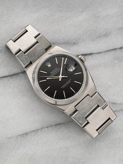Vintage Rolex Datejust Oysterquartz Ref 17000 1980s Quartz Black Dial 36mm Case