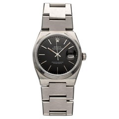 Vintage Rolex Datejust Oysterquartz Ref 17000 1980s Quartz Black Dial 36mm Case