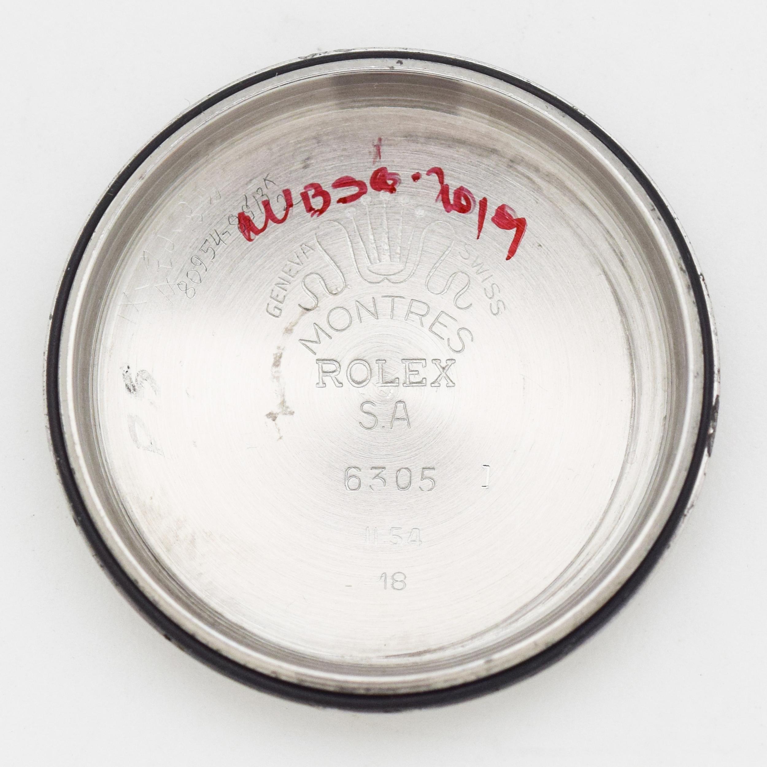 Vintage Rolex Datejust Red Ovettone Reference 6305-1 Watch, 1954 4