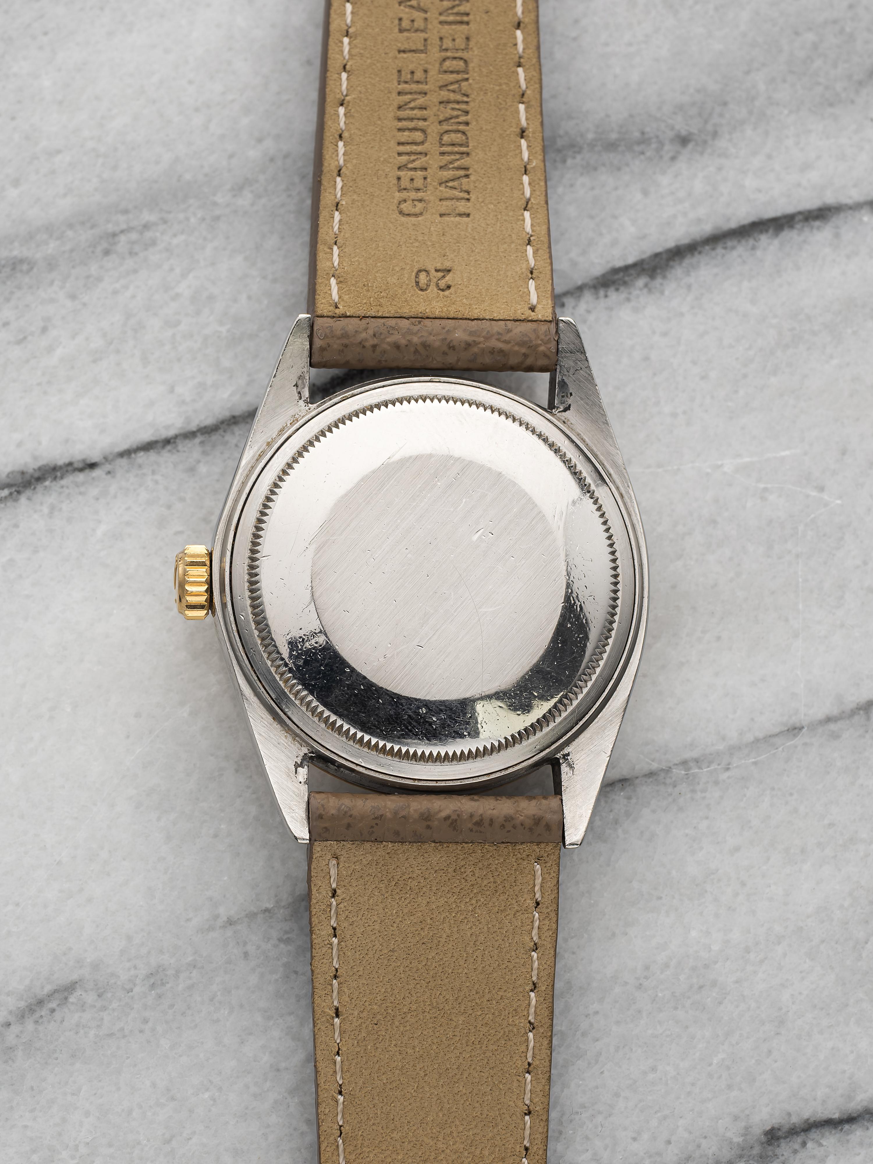 Vintage Rolex Datejust Ref 1601 60s Vintage Automatic Two Tone Champagne Dial 36 en Bueno estado para la venta en New York, NY