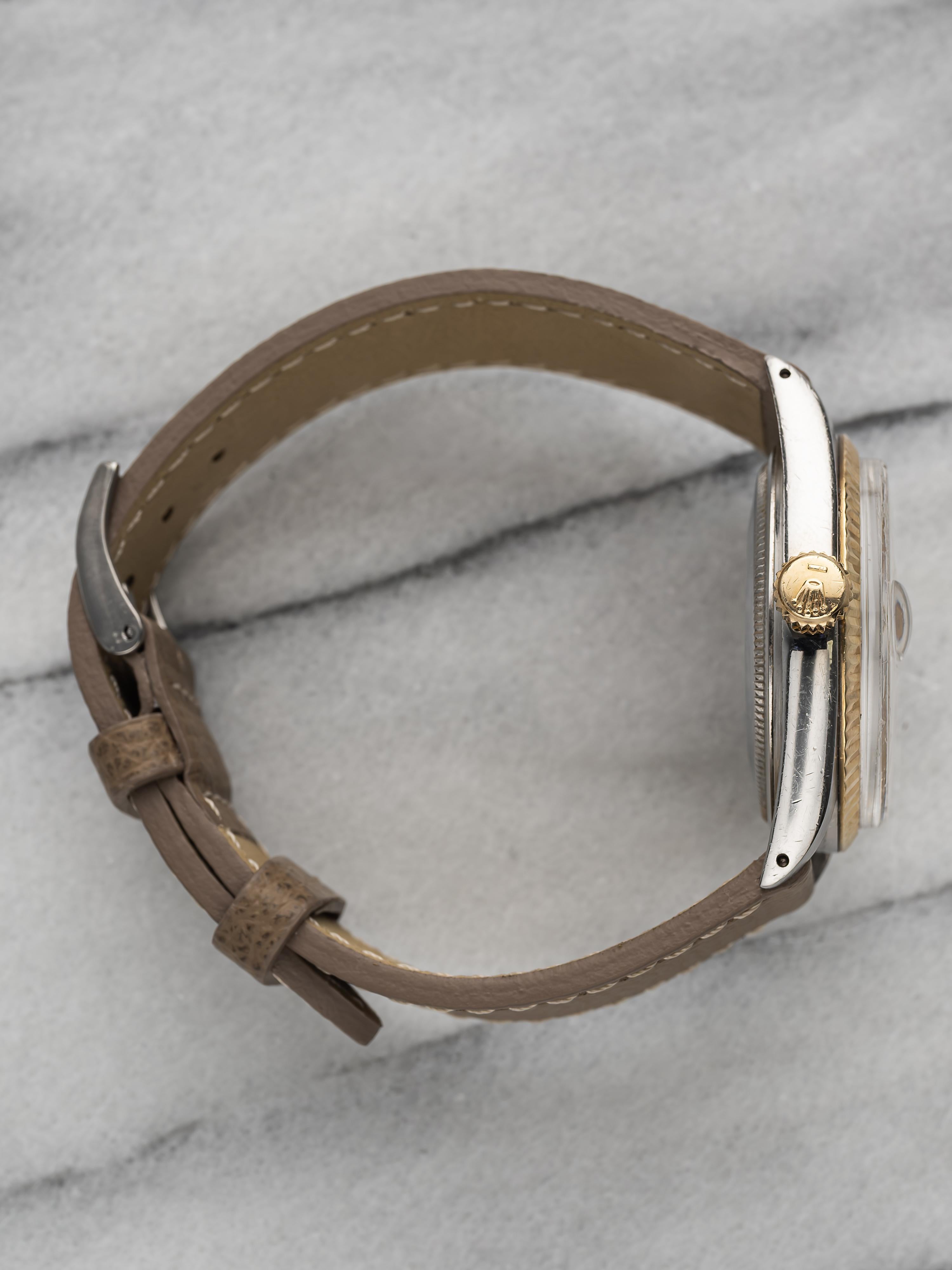 Vintage Rolex Datejust Ref 1601 60s Vintage Automatic Two Tone Champagne Dial 36 en venta 2