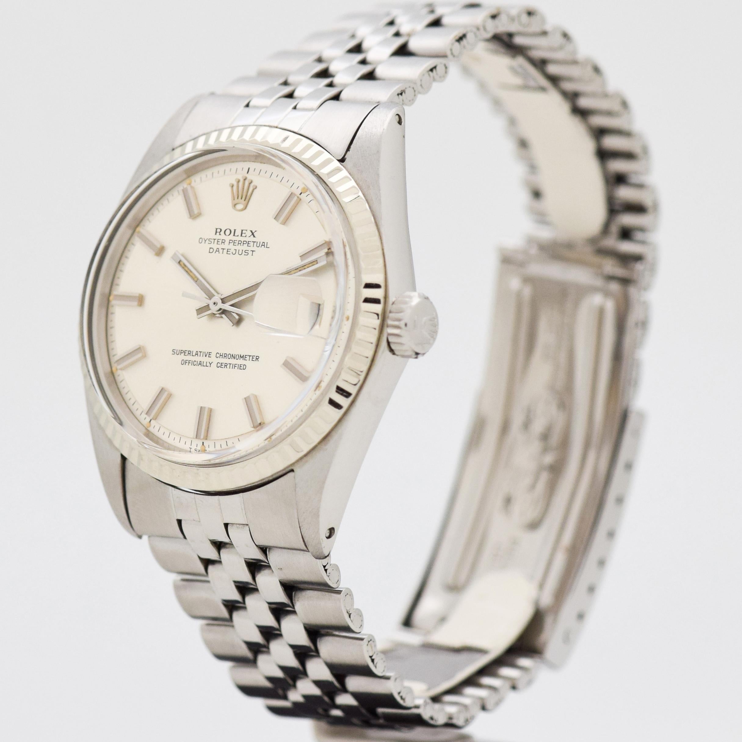 Vintage Rolex Datejust Ref. 1601 Watch with Wide-Boy Dial, 1970 In Excellent Condition In Beverly Hills, CA