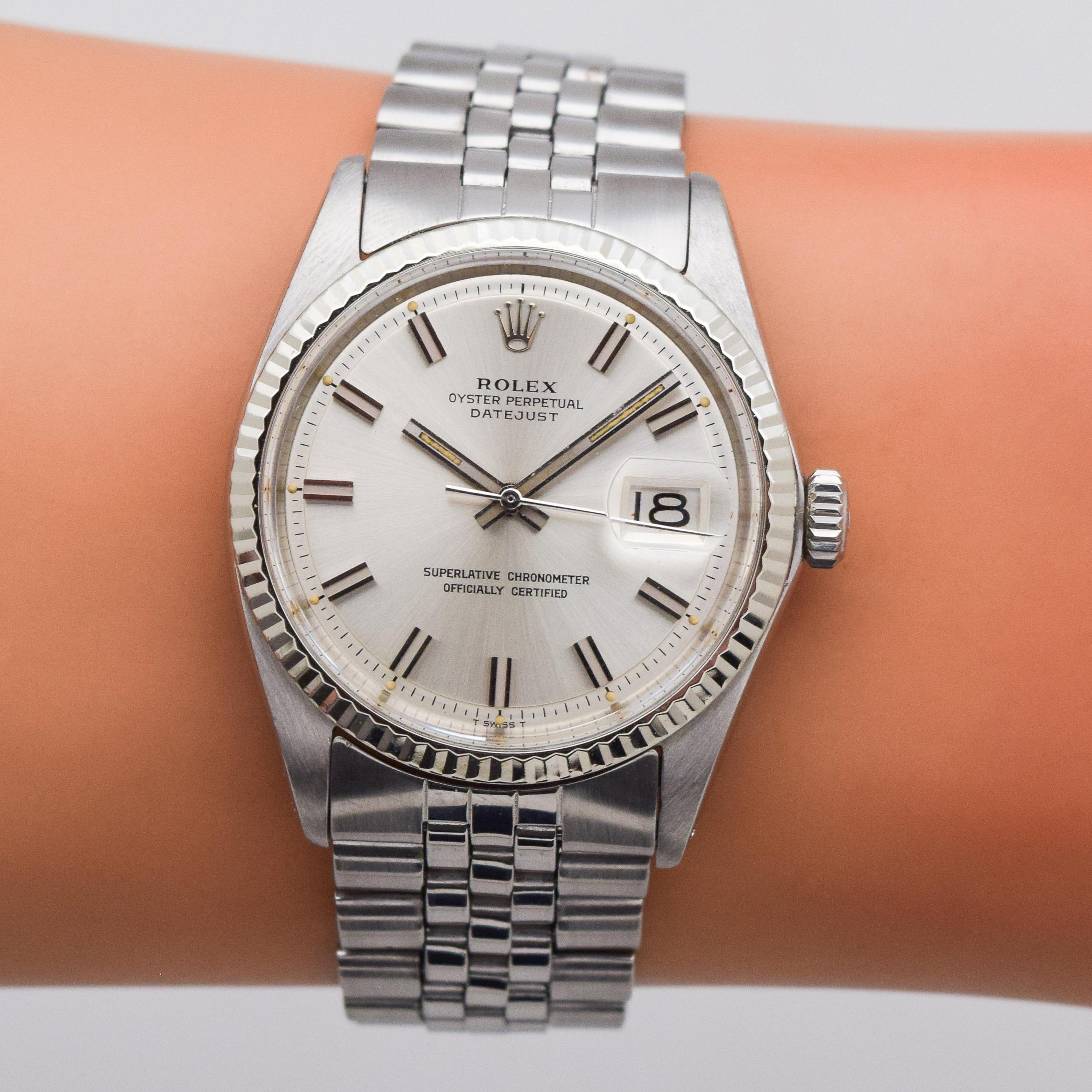 Vintage Rolex Datejust Ref. 1601 Watch with Wide-Boy Dial, 1970 5