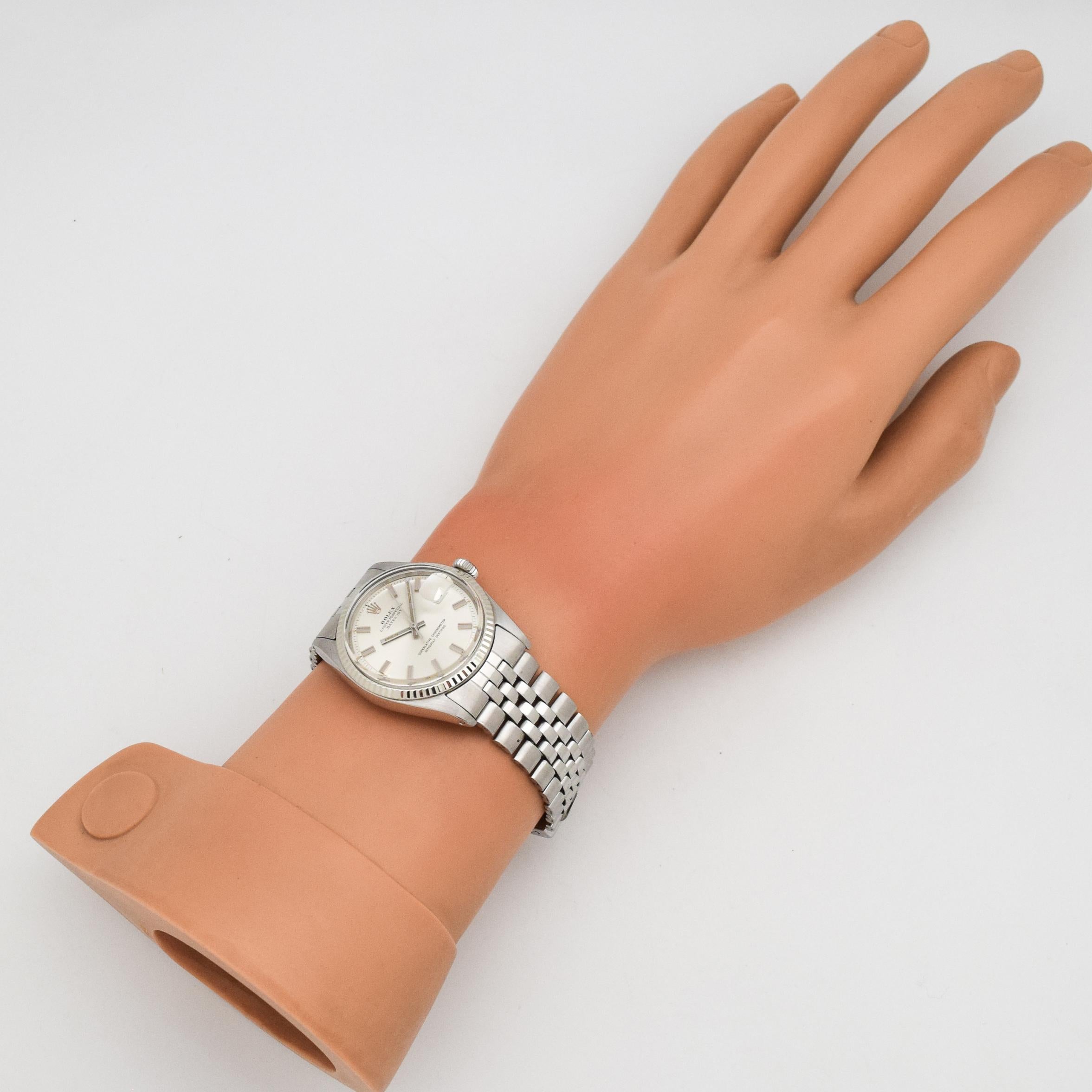 Vintage Rolex Datejust Ref. 1601 Watch with Wide-Boy Dial, 1970 4