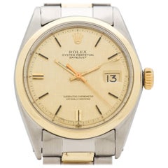 Vintage Rolex Datejust Reference 1600 14 Karat Gold and Stainless Steel, 1968