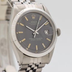 Vintage Rolex Datejust Reference 1601 Grey Dial Watch, 1970