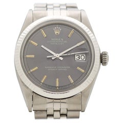 Vintage Rolex Datejust Reference 1601 Grey Dial Watch, 1970