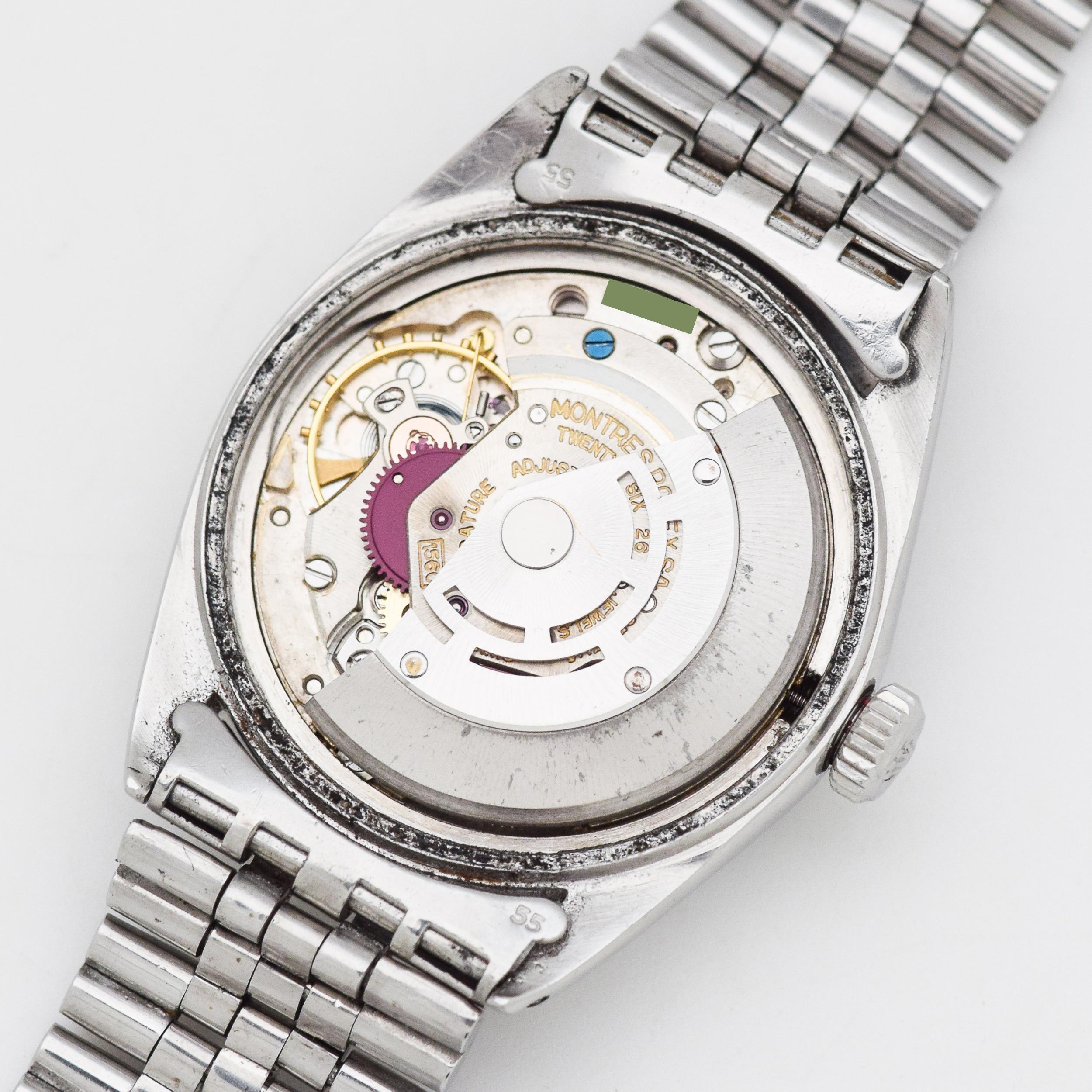 Vintage Rolex Datejust Reference 1603 Stainless Steel Watch, 1963 For Sale 4