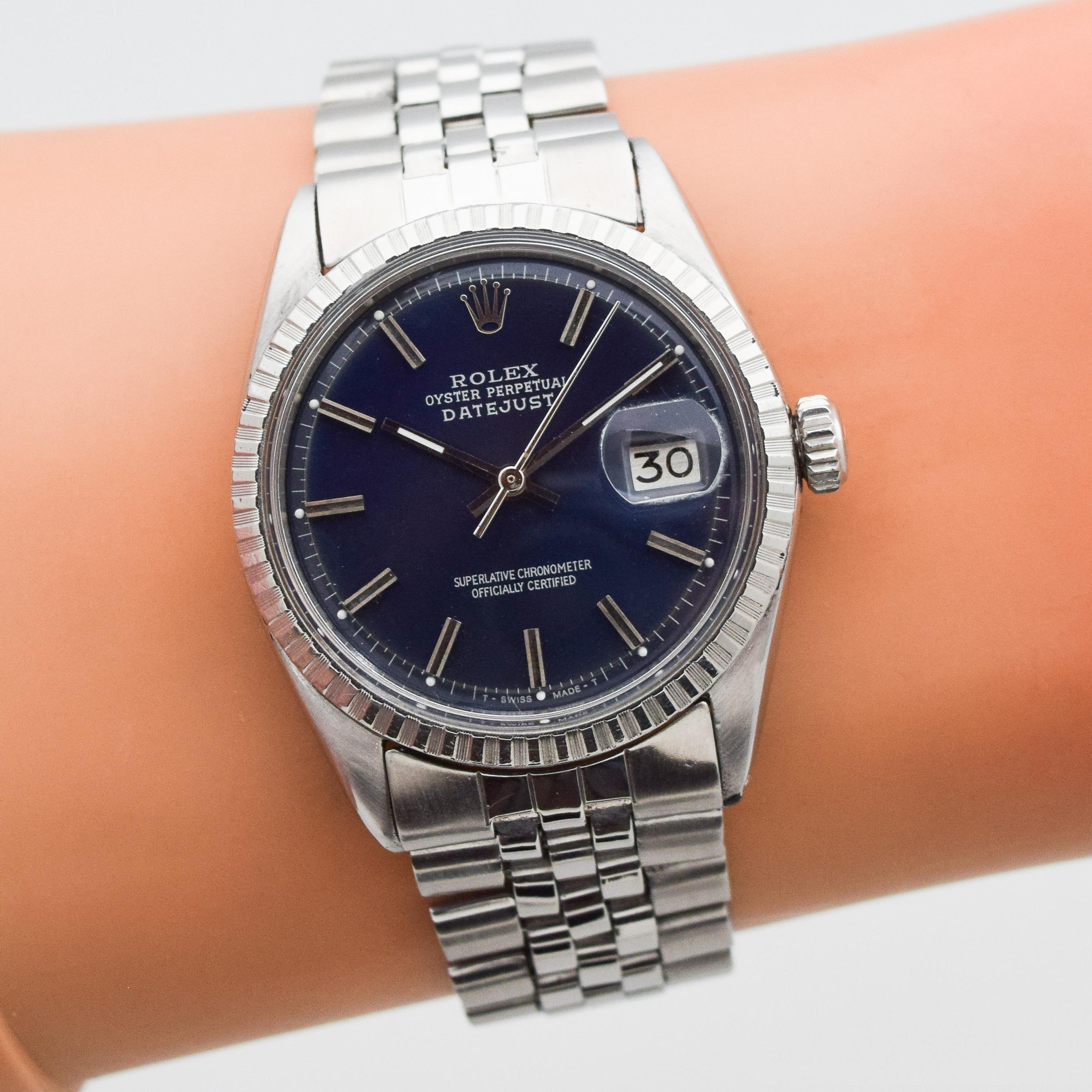 Vintage Rolex Datejust Reference 1603 Stainless Steel Watch, 1963 For Sale 2