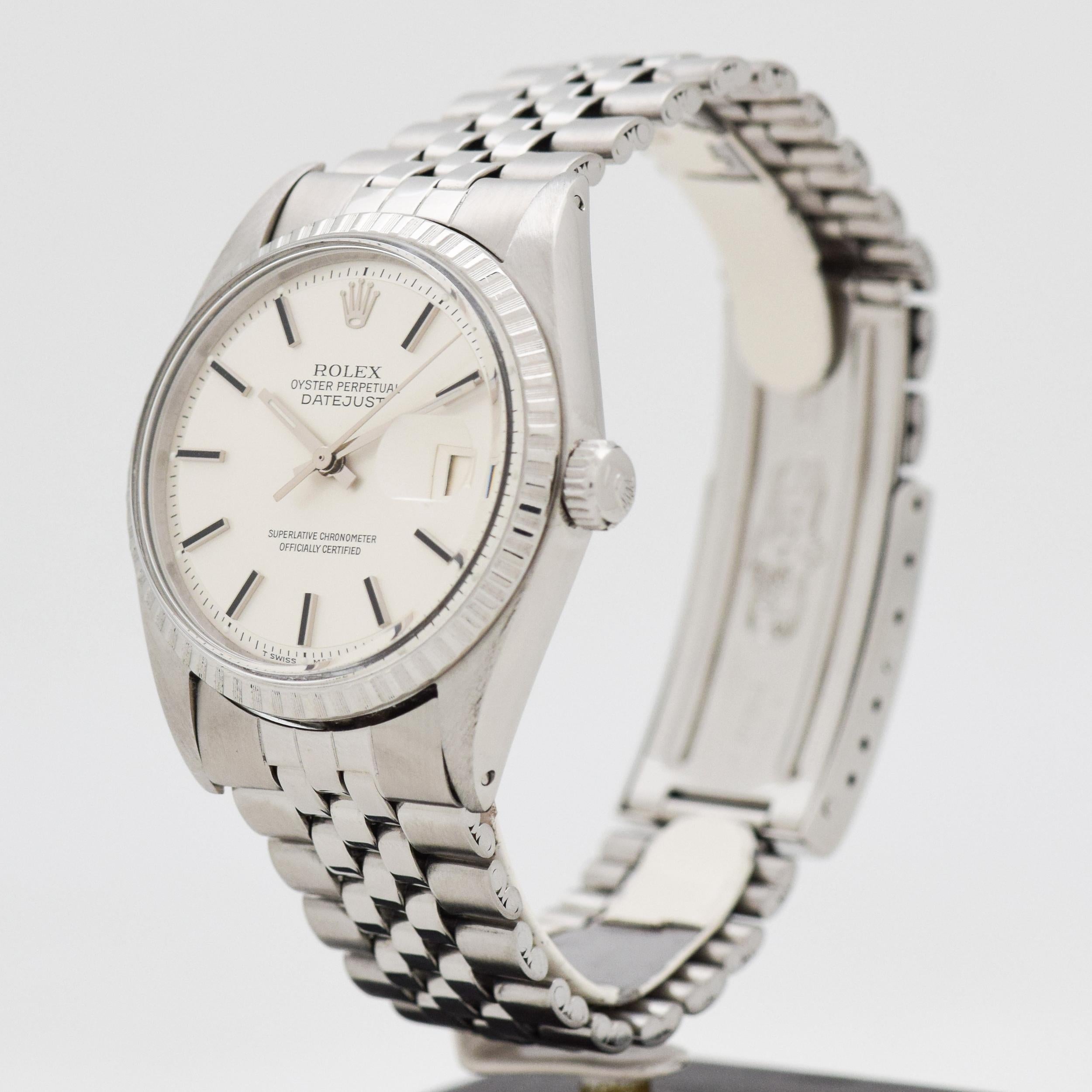 Vintage Rolex Datejust Reference 1603 Stainless Steel Watch, 1968 In Excellent Condition In Beverly Hills, CA